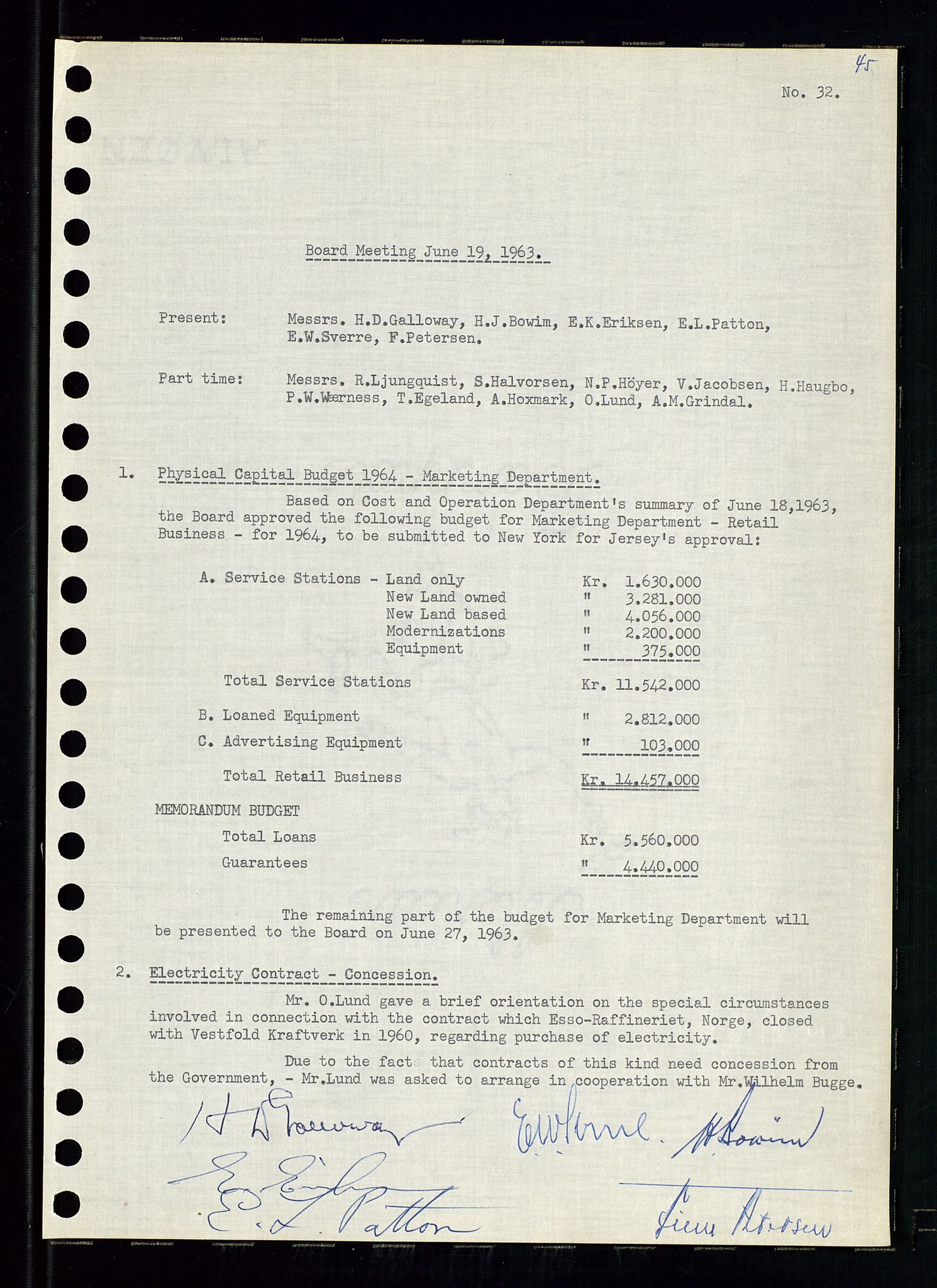 Pa 0982 - Esso Norge A/S, AV/SAST-A-100448/A/Aa/L0001/0004: Den administrerende direksjon Board minutes (styrereferater) / Den administrerende direksjon Board minutes (styrereferater), 1963-1964, s. 217