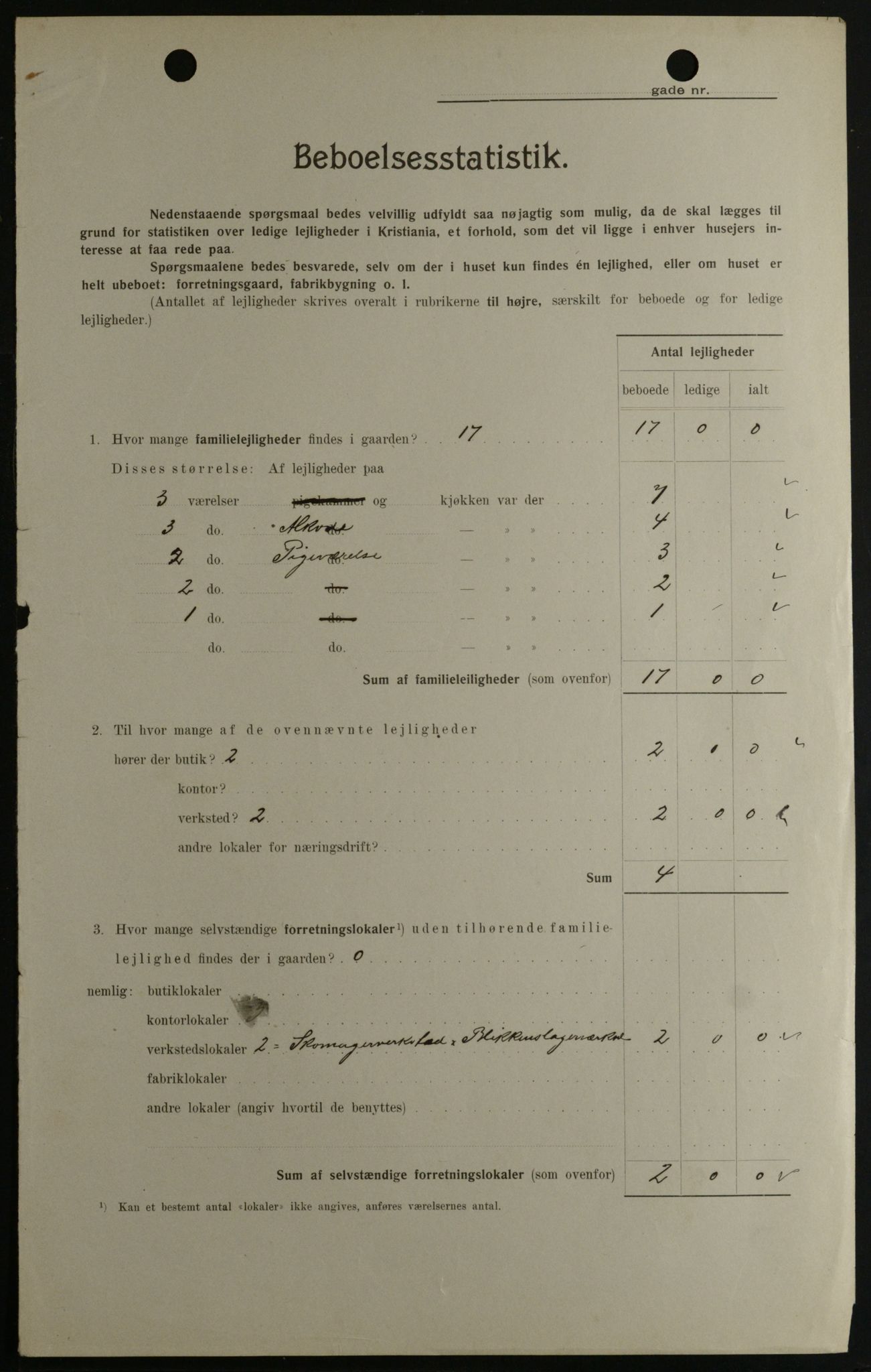 OBA, Kommunal folketelling 1.2.1908 for Kristiania kjøpstad, 1908, s. 76070