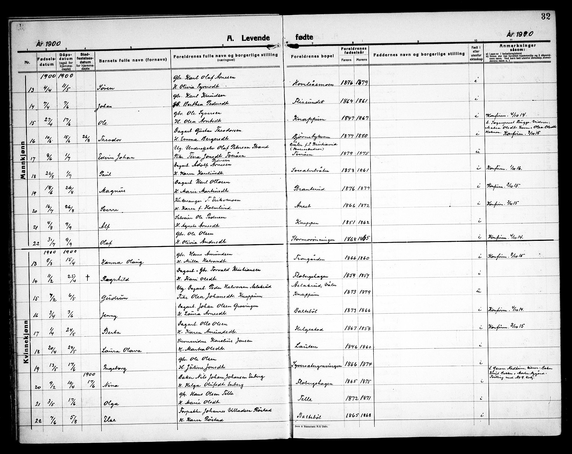 Åsnes prestekontor, AV/SAH-PREST-042/H/Ha/Haa/L0000C: Ministerialbok nr. 0A, 1890-1929, s. 32