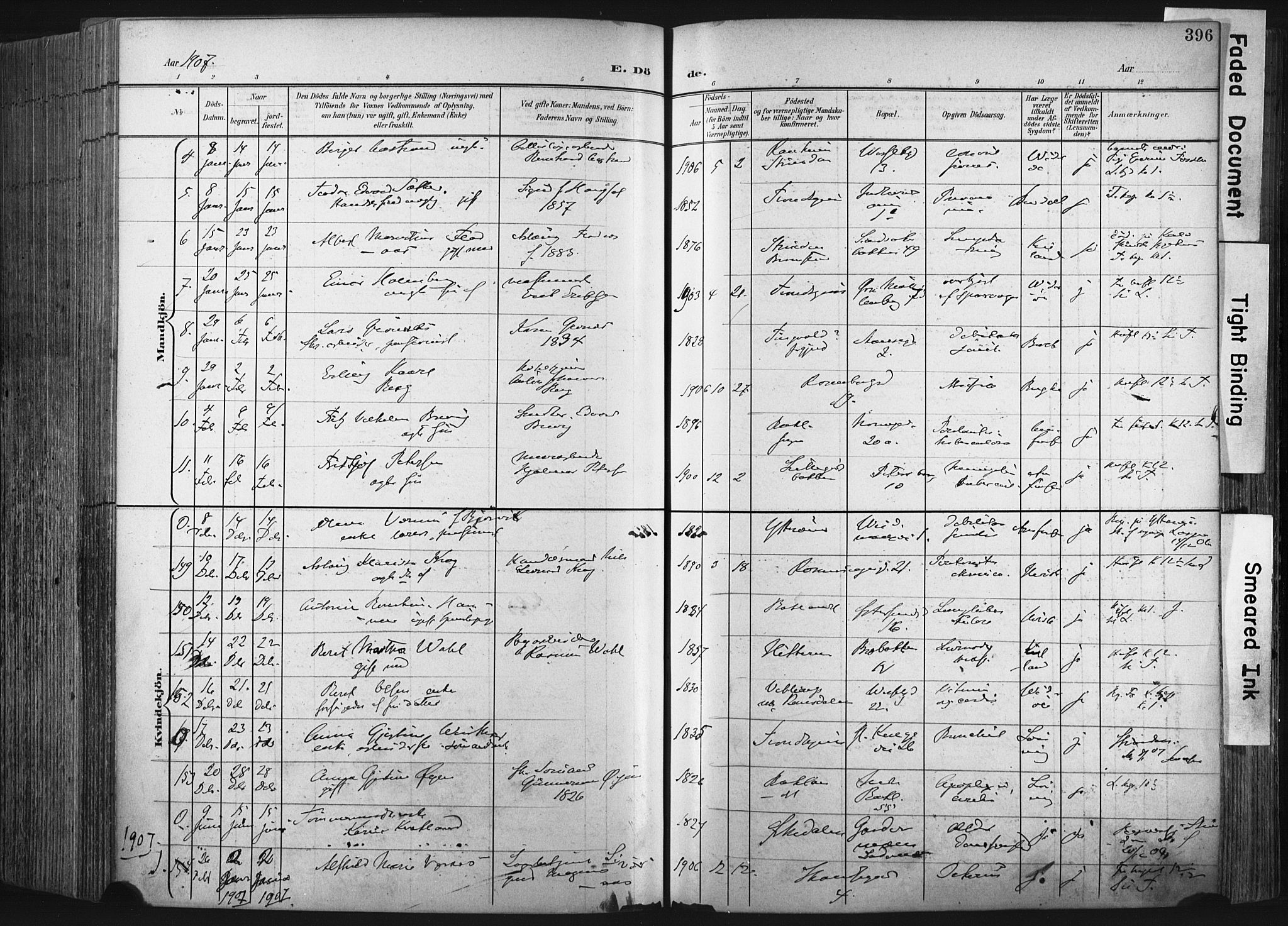 Ministerialprotokoller, klokkerbøker og fødselsregistre - Sør-Trøndelag, AV/SAT-A-1456/604/L0201: Ministerialbok nr. 604A21, 1901-1911, s. 396