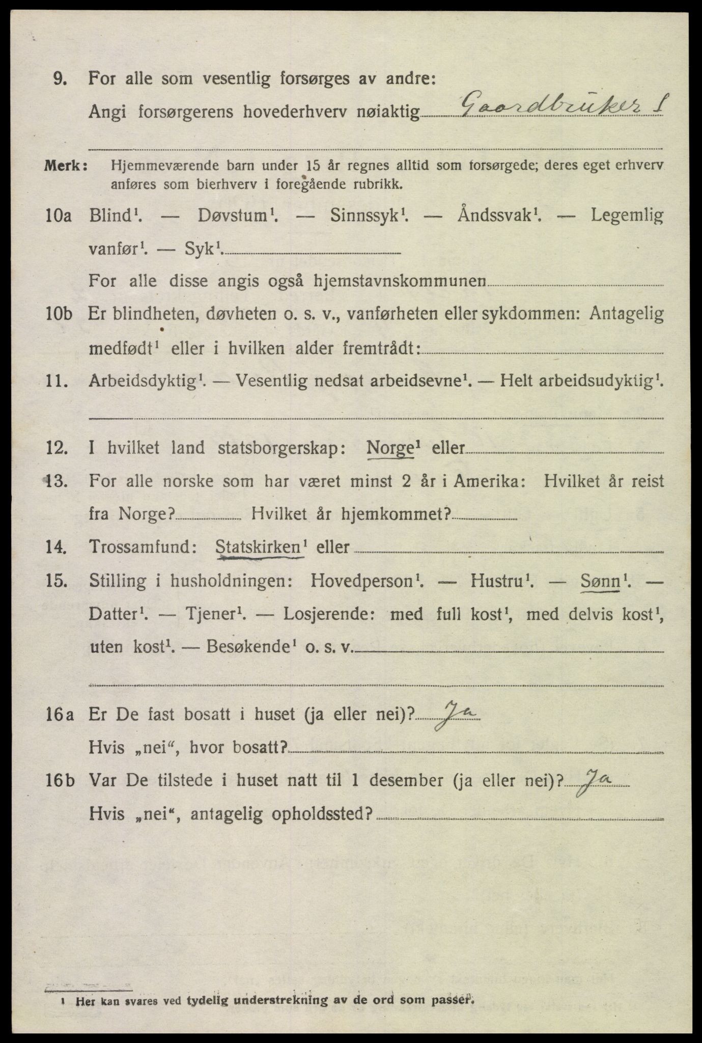 SAK, Folketelling 1920 for 1013 Tveit herred, 1920, s. 1259