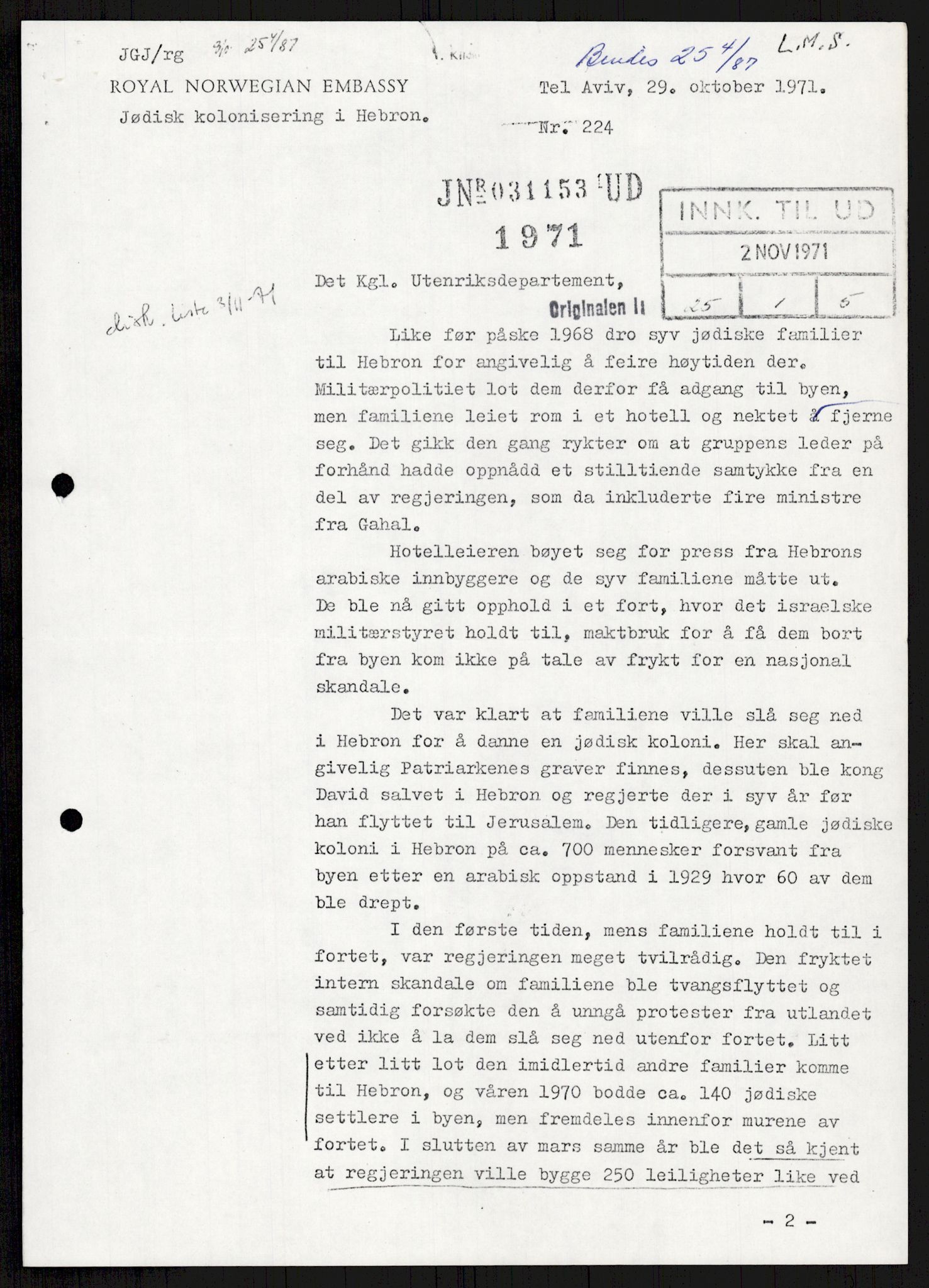 Utenriksdepartementet, hovedarkiv, AV/RA-S-6794/D/Db/Dba/L0776/0003: Verdenspolitikk. Fremmede staters politikk (G.L.) / Israel: Politikk (2 mapper), 1970-1972, s. 12