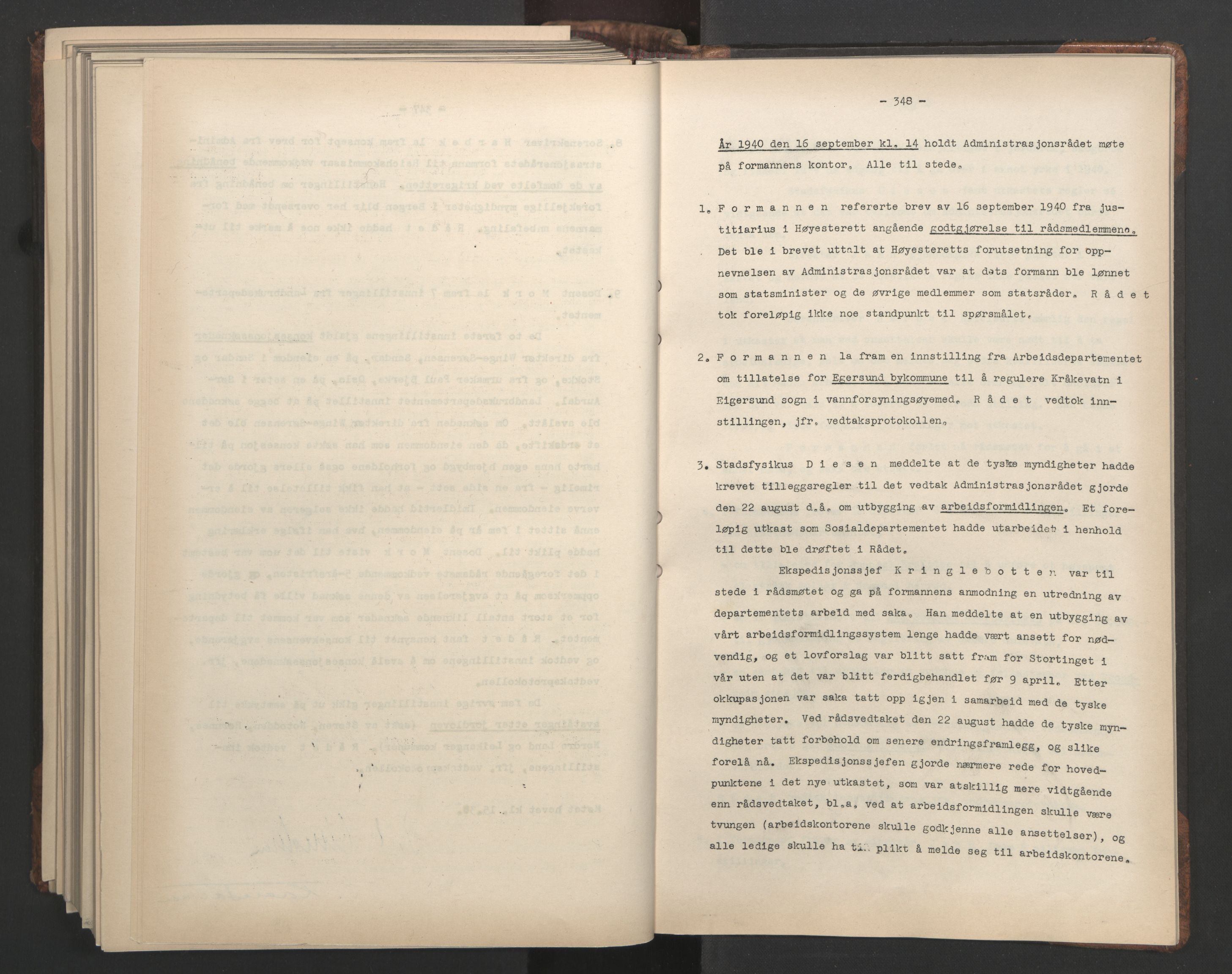 Administrasjonsrådet, AV/RA-S-1004/A/L0001: Møteprotokoll med tillegg 15/4-25/9, 1940, s. 348