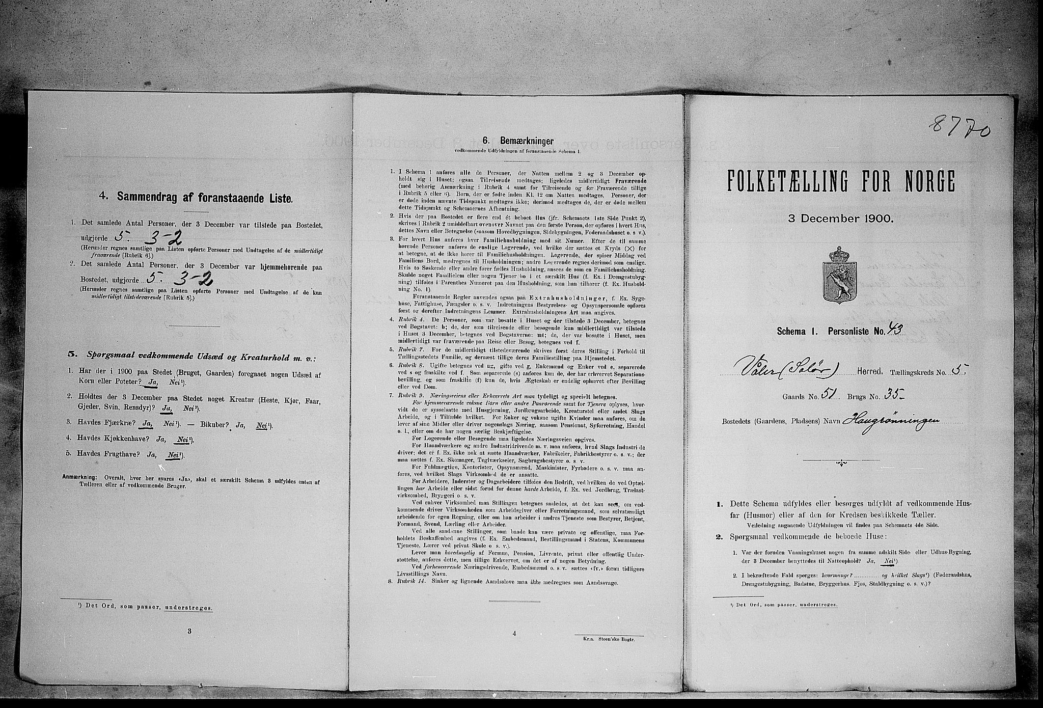 SAH, Folketelling 1900 for 0426 Våler herred, 1900, s. 723
