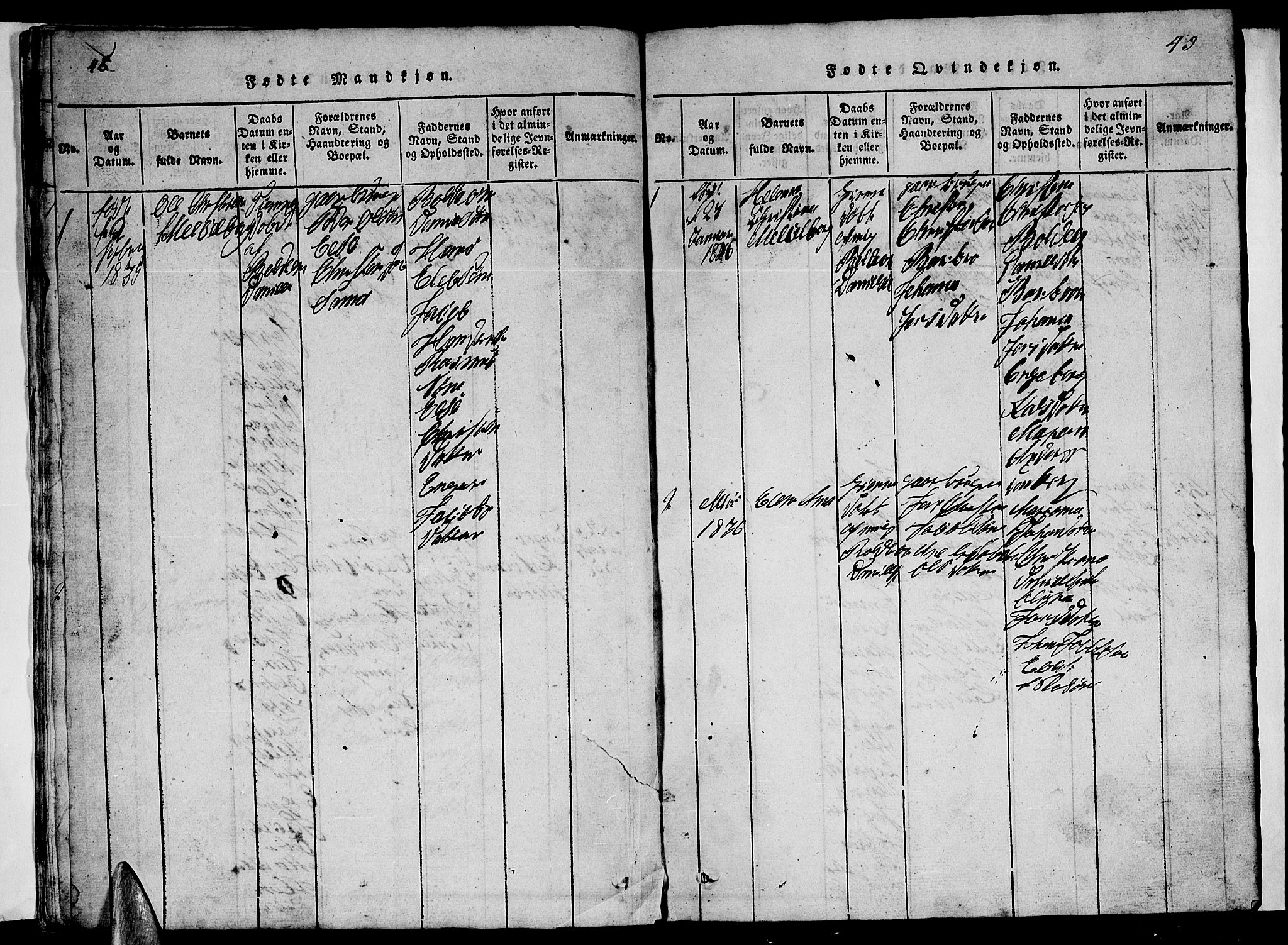 Ministerialprotokoller, klokkerbøker og fødselsregistre - Nordland, SAT/A-1459/840/L0581: Klokkerbok nr. 840C01, 1820-1873, s. 48-49