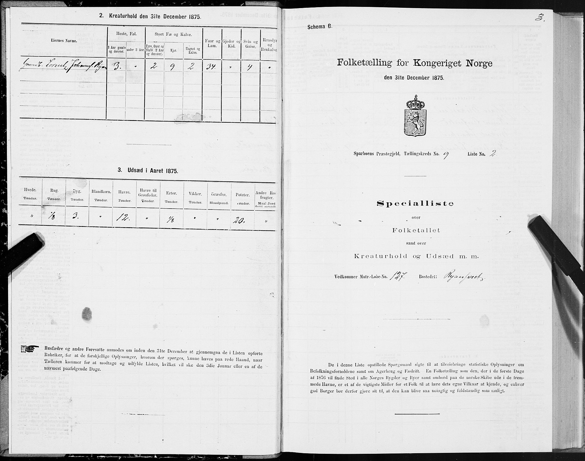 SAT, Folketelling 1875 for 1731P Sparbu prestegjeld, 1875, s. 4003