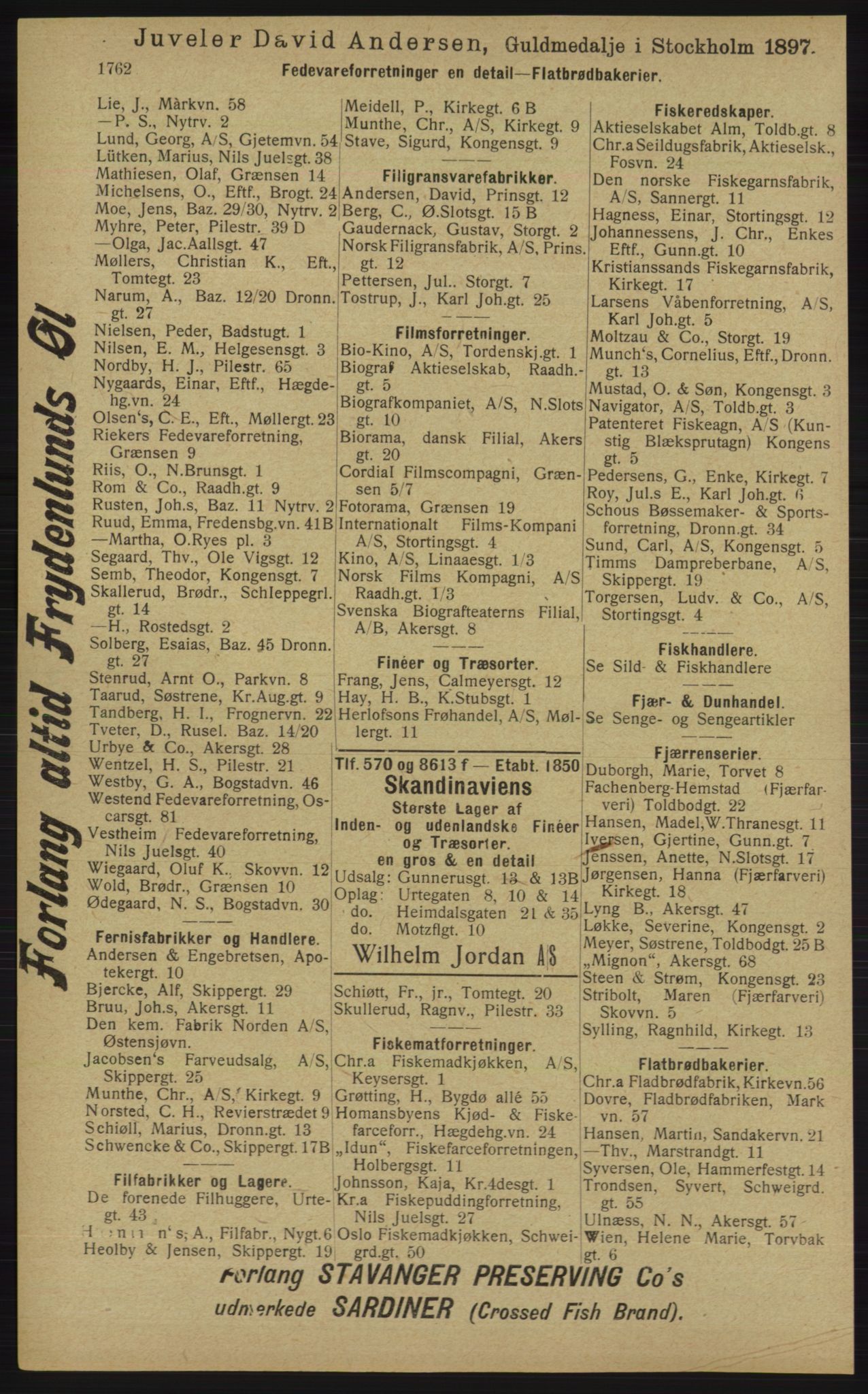 Kristiania/Oslo adressebok, PUBL/-, 1913, s. 1718