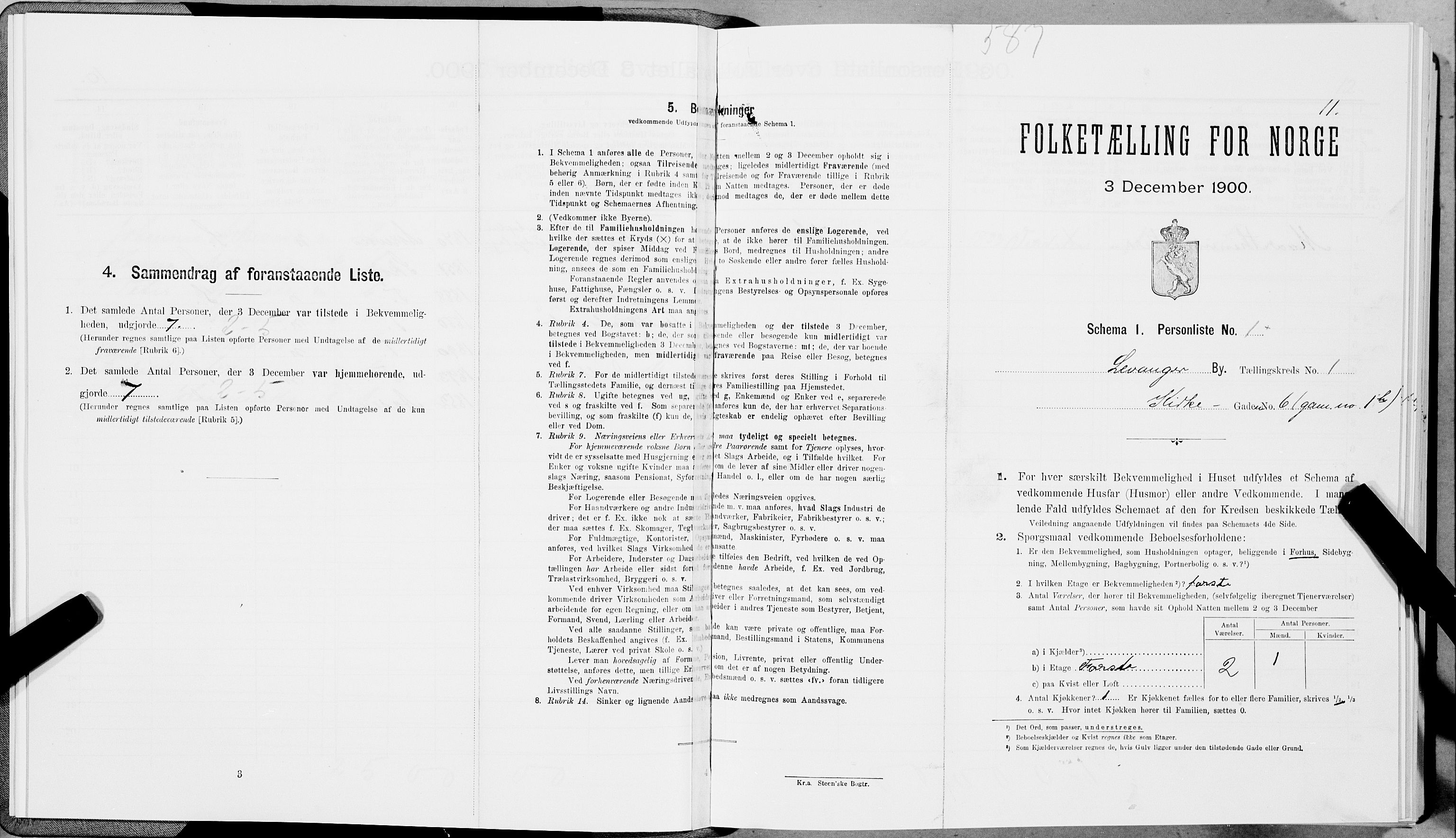SAT, Folketelling 1900 for 1701 Levanger kjøpstad, 1900, s. 21