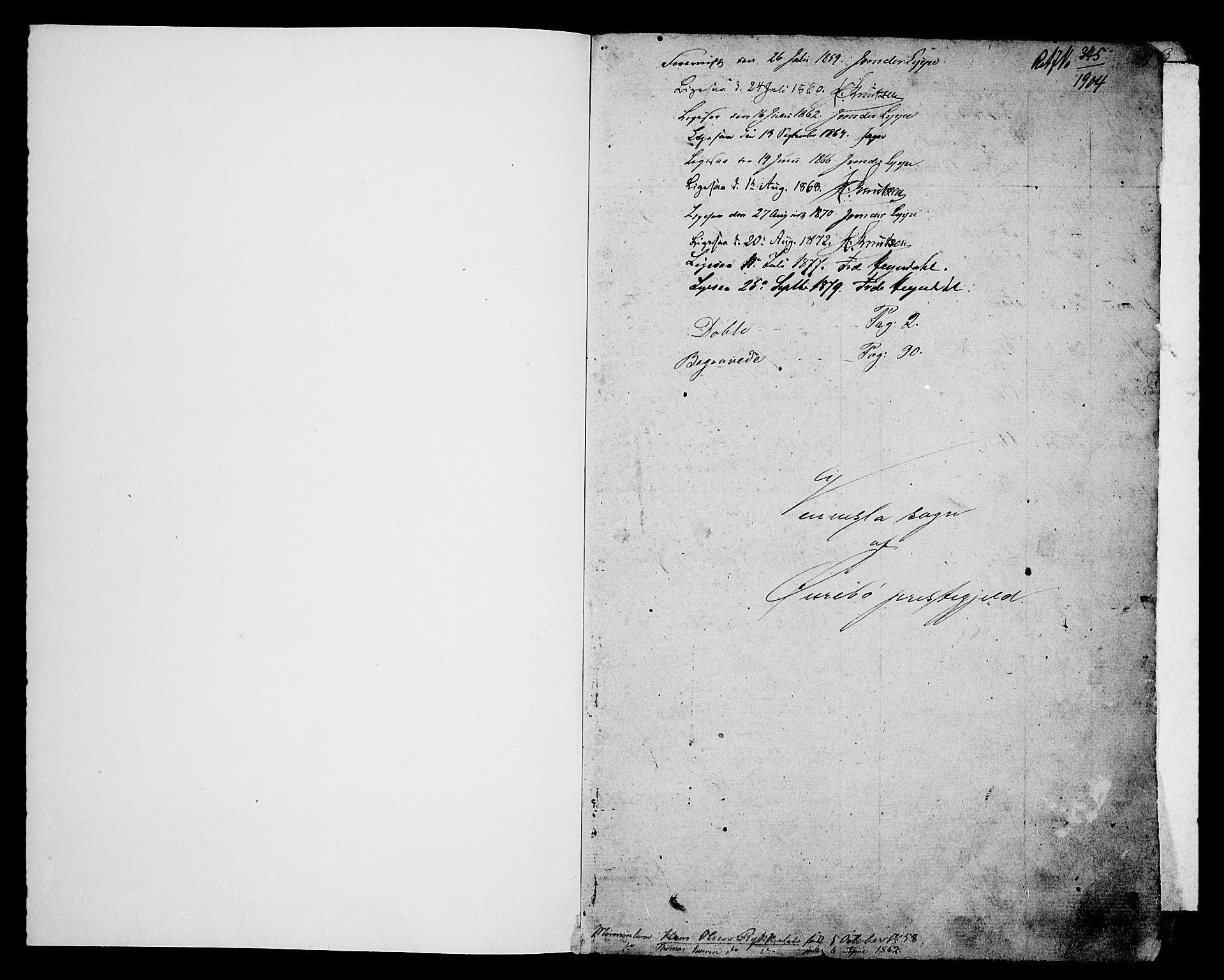 Vennesla sokneprestkontor, AV/SAK-1111-0045/Fb/Fbb/L0002: Klokkerbok nr. B 2, 1859-1879