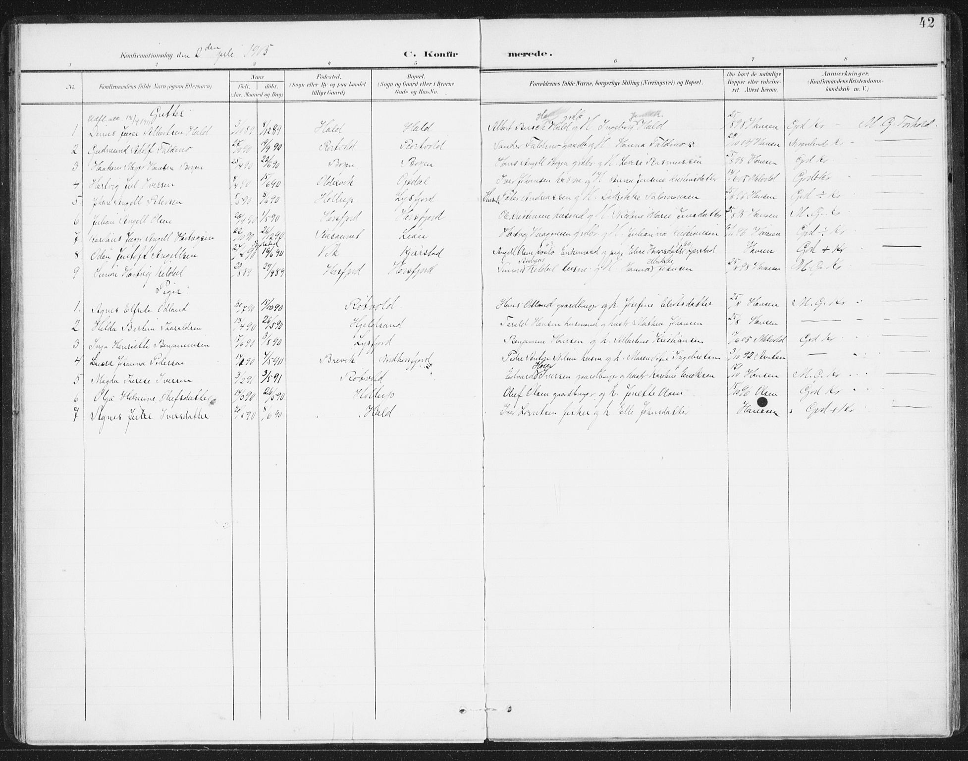 Ministerialprotokoller, klokkerbøker og fødselsregistre - Nordland, SAT/A-1459/811/L0167: Ministerialbok nr. 811A04, 1899-1913, s. 42