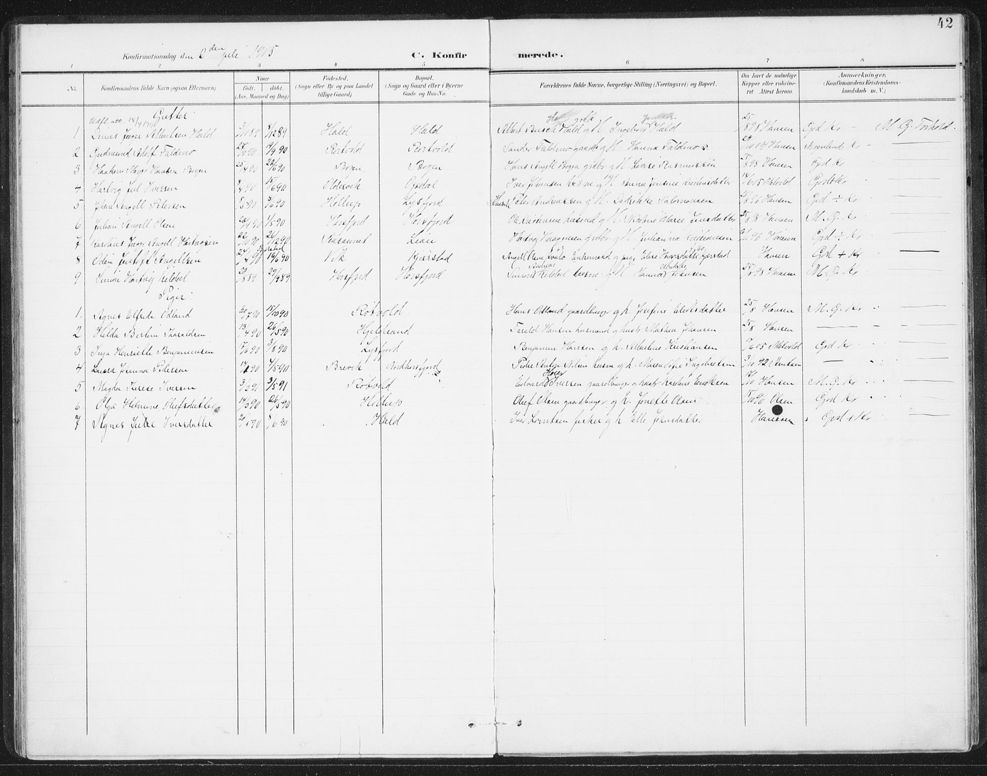 Ministerialprotokoller, klokkerbøker og fødselsregistre - Nordland, AV/SAT-A-1459/811/L0167: Ministerialbok nr. 811A04, 1899-1913, s. 42