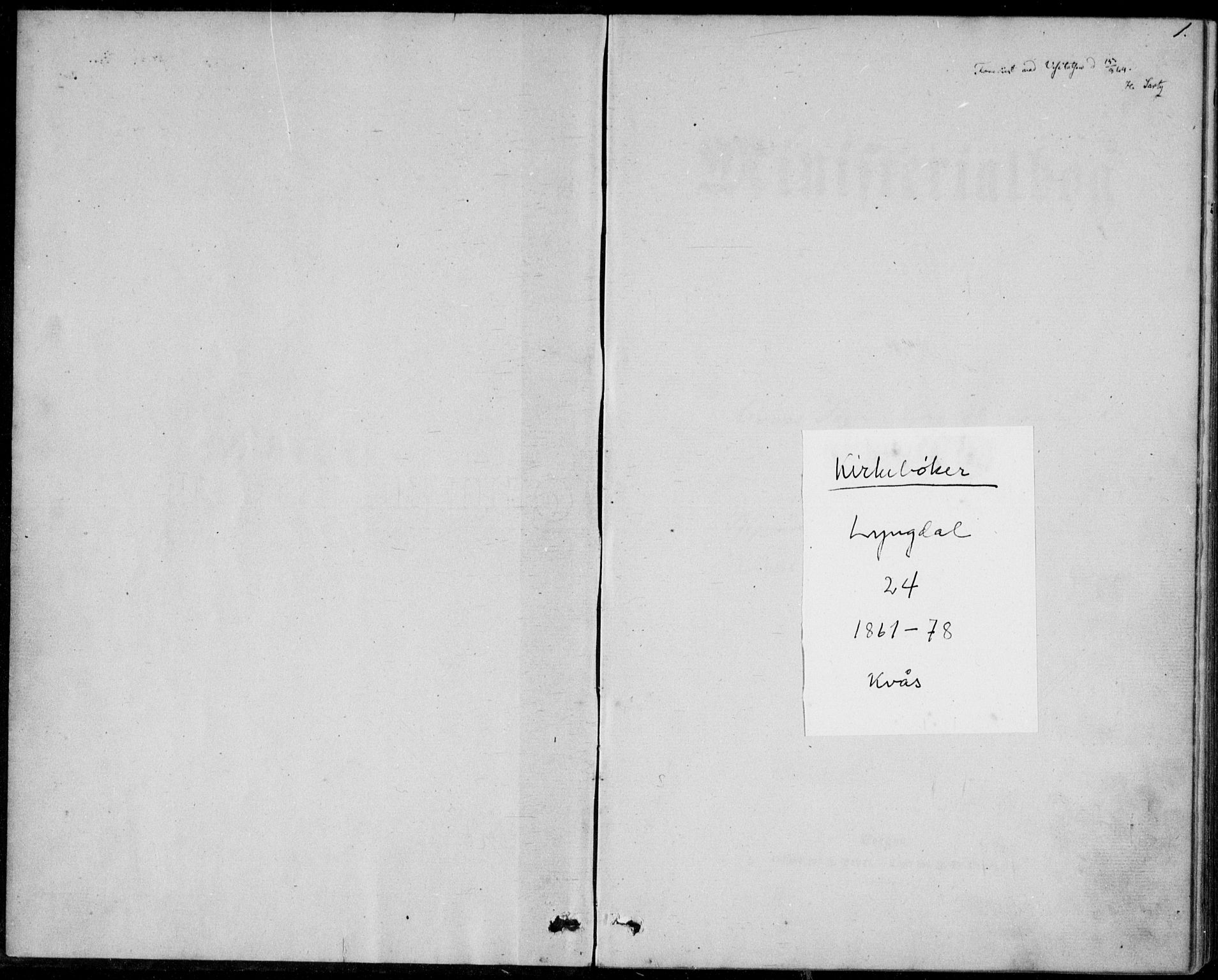 Lyngdal sokneprestkontor, SAK/1111-0029/F/Fa/Fab/L0002: Ministerialbok nr. A 2, 1861-1878, s. 1