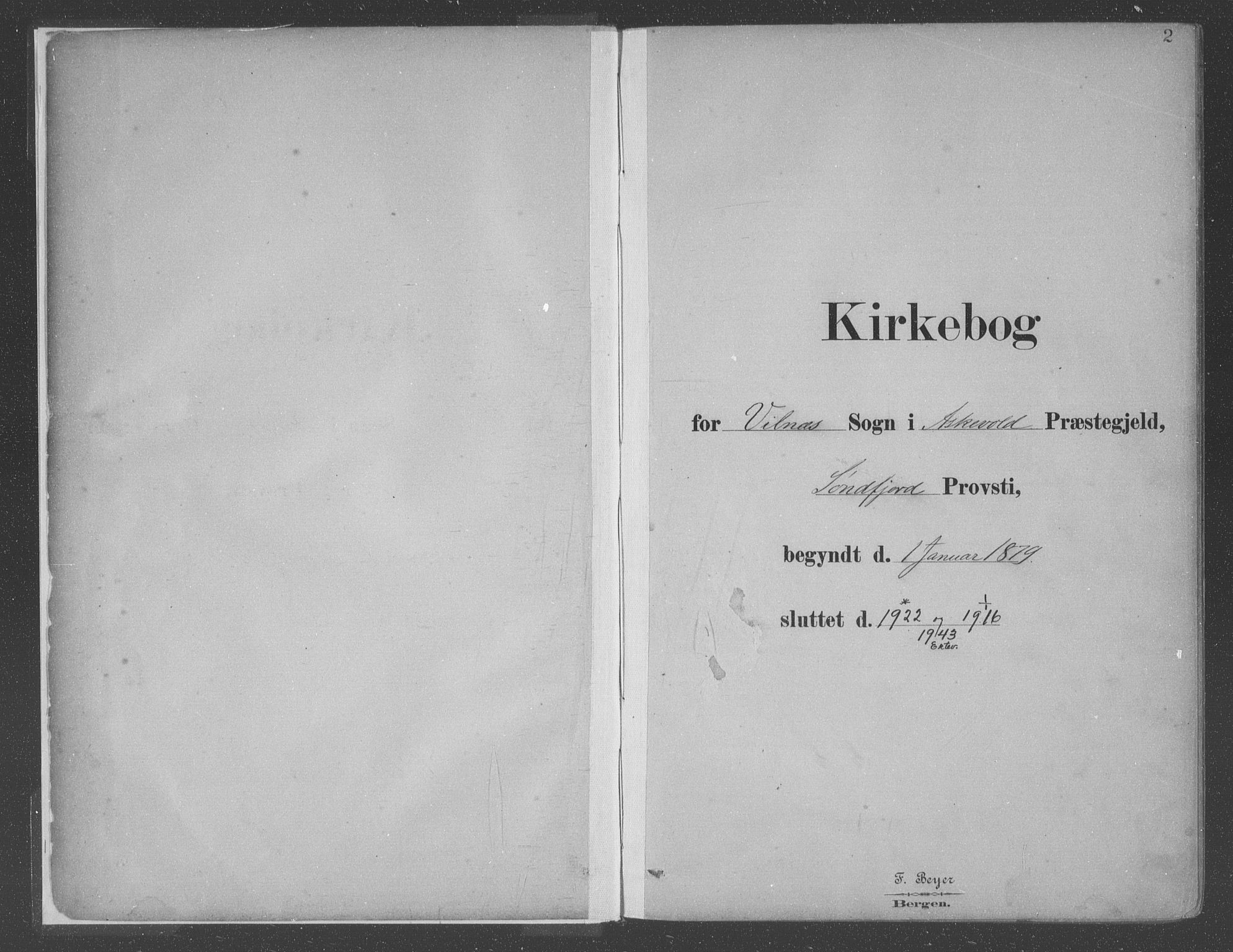Askvoll sokneprestembete, AV/SAB-A-79501/H/Haa/Haac/L0001: Ministerialbok nr. C  1, 1879-1922, s. 2
