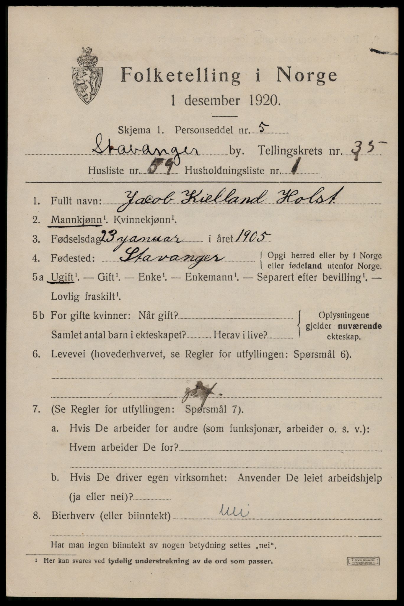 SAST, Folketelling 1920 for 1103 Stavanger kjøpstad, 1920, s. 94722