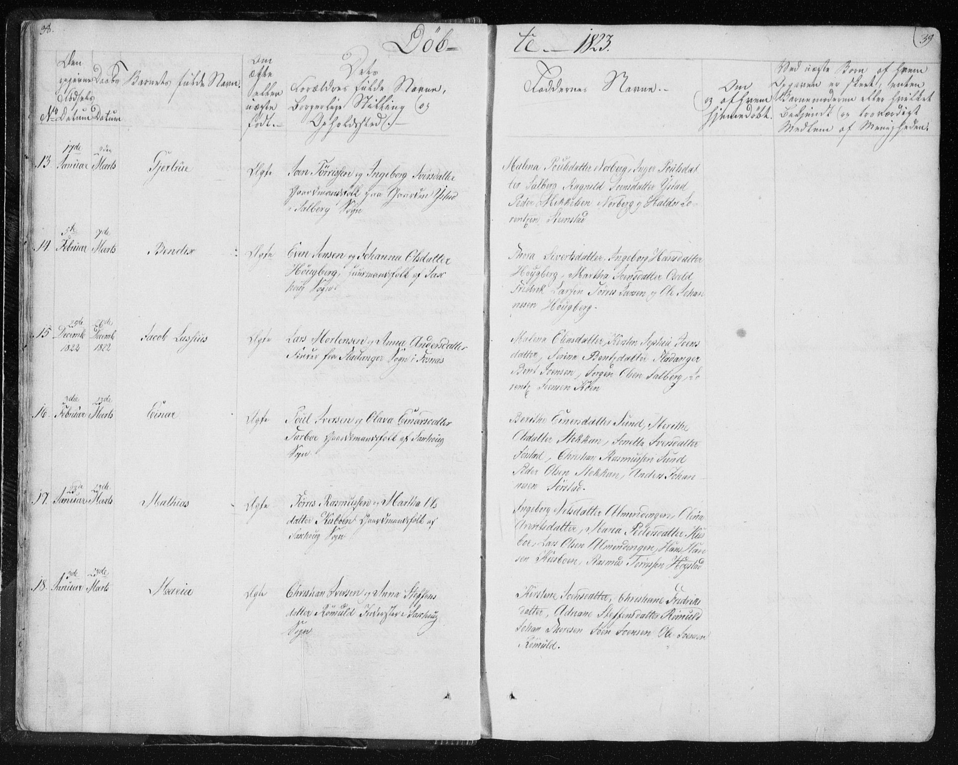 Ministerialprotokoller, klokkerbøker og fødselsregistre - Nord-Trøndelag, AV/SAT-A-1458/730/L0276: Ministerialbok nr. 730A05, 1822-1830, s. 38-39