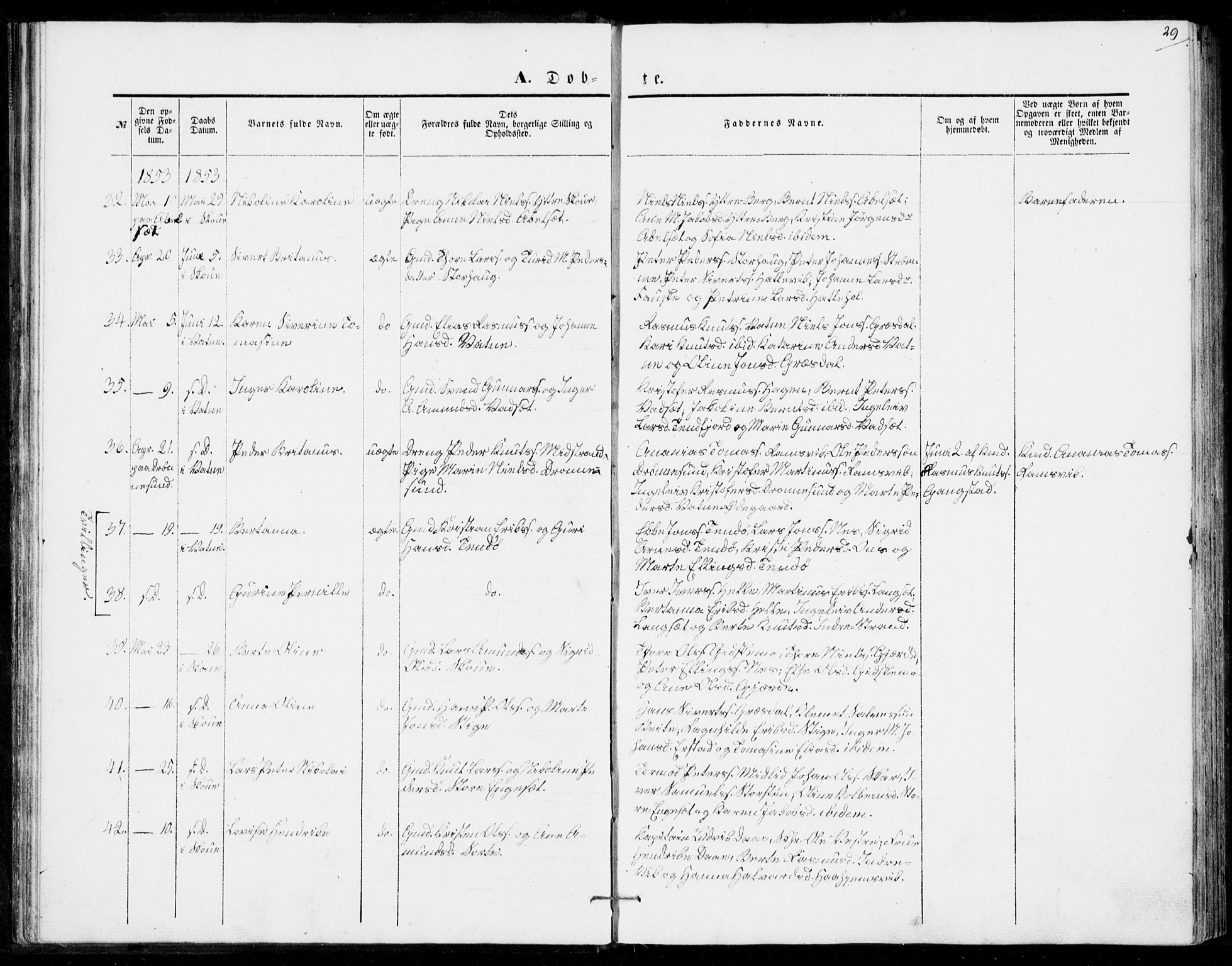 Ministerialprotokoller, klokkerbøker og fødselsregistre - Møre og Romsdal, SAT/A-1454/524/L0353: Ministerialbok nr. 524A05, 1848-1856, s. 29