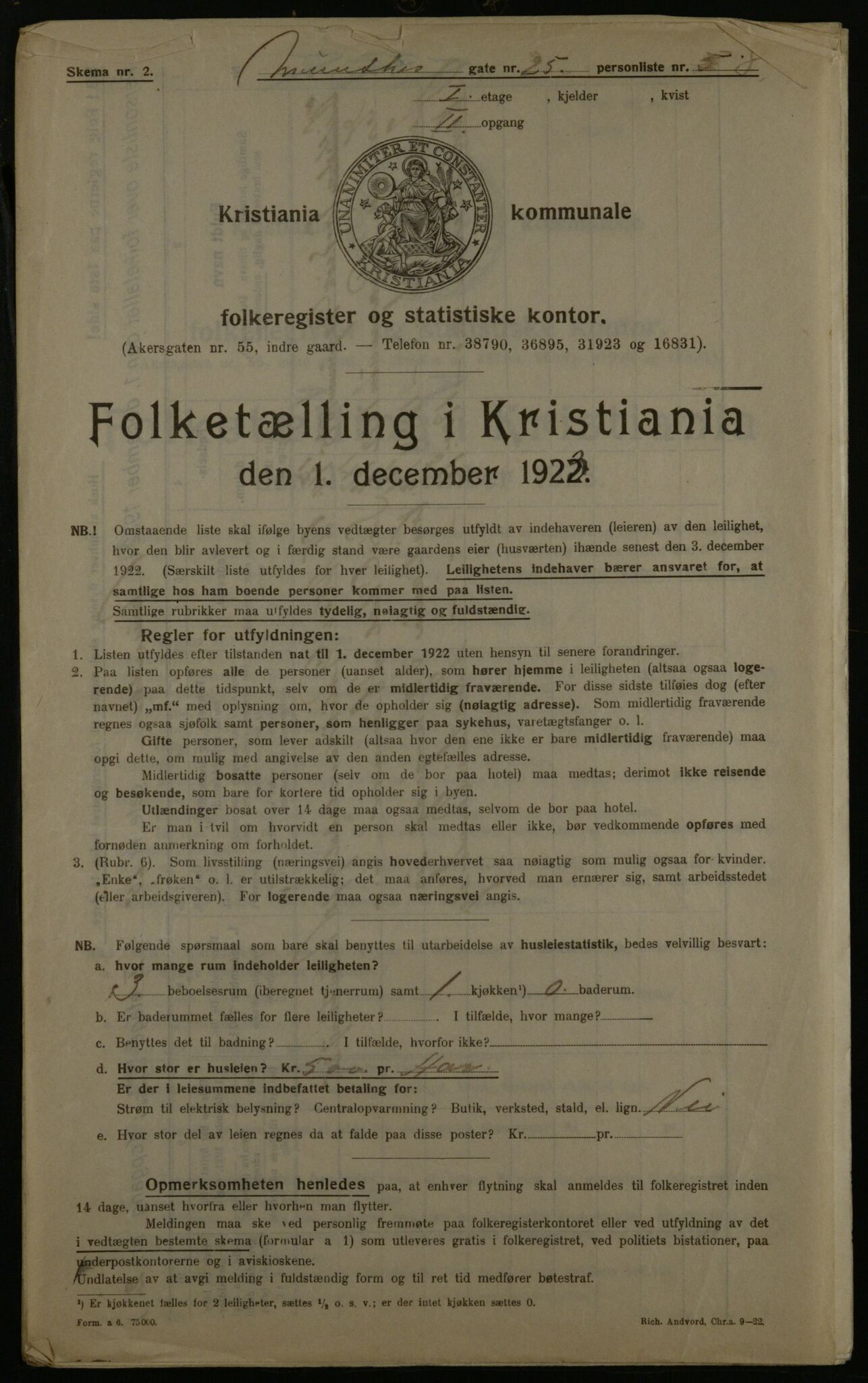 OBA, Kommunal folketelling 1.12.1923 for Kristiania, 1923, s. 75055