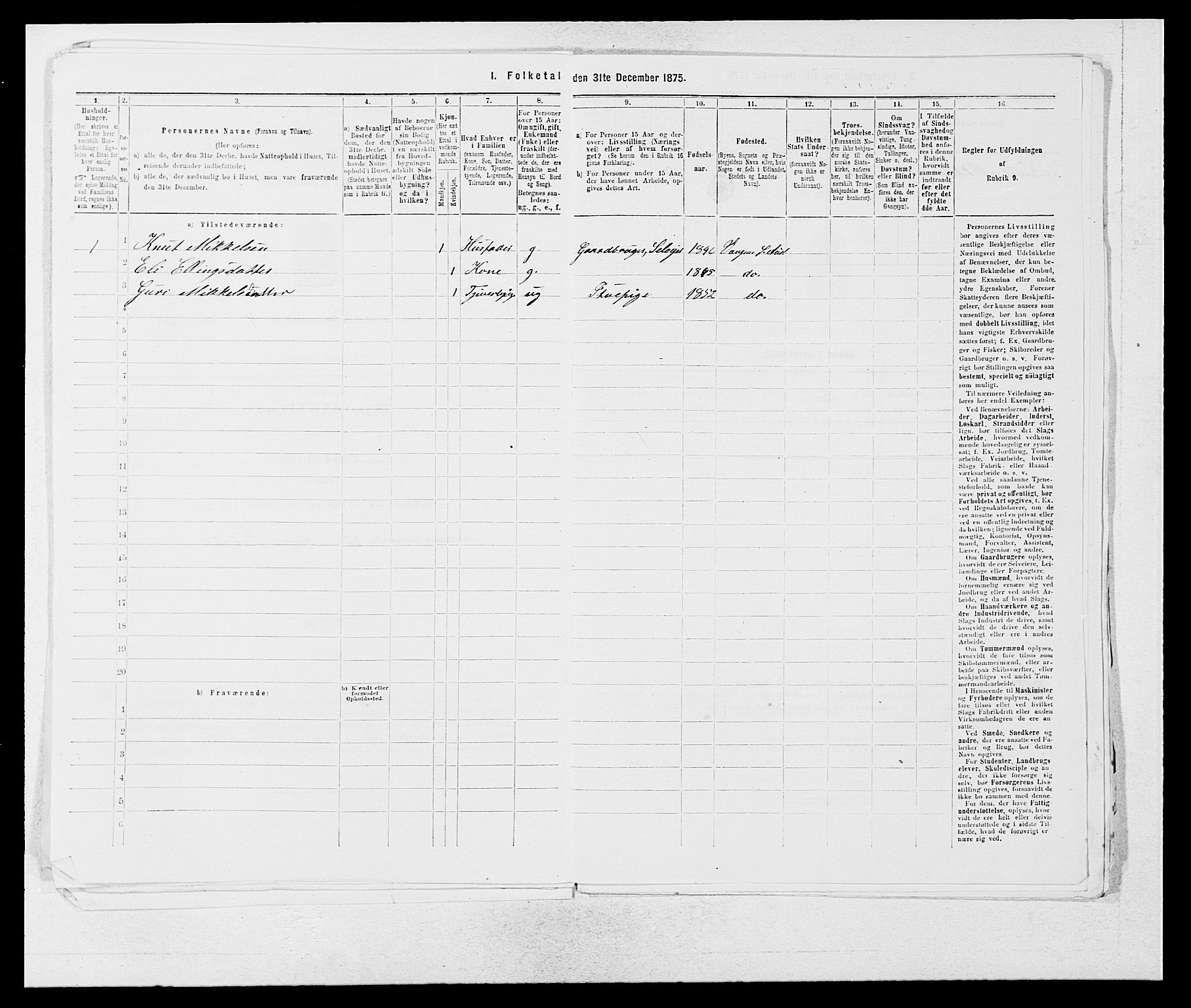 SAB, Folketelling 1875 for 1421P Aurland prestegjeld, 1875, s. 515