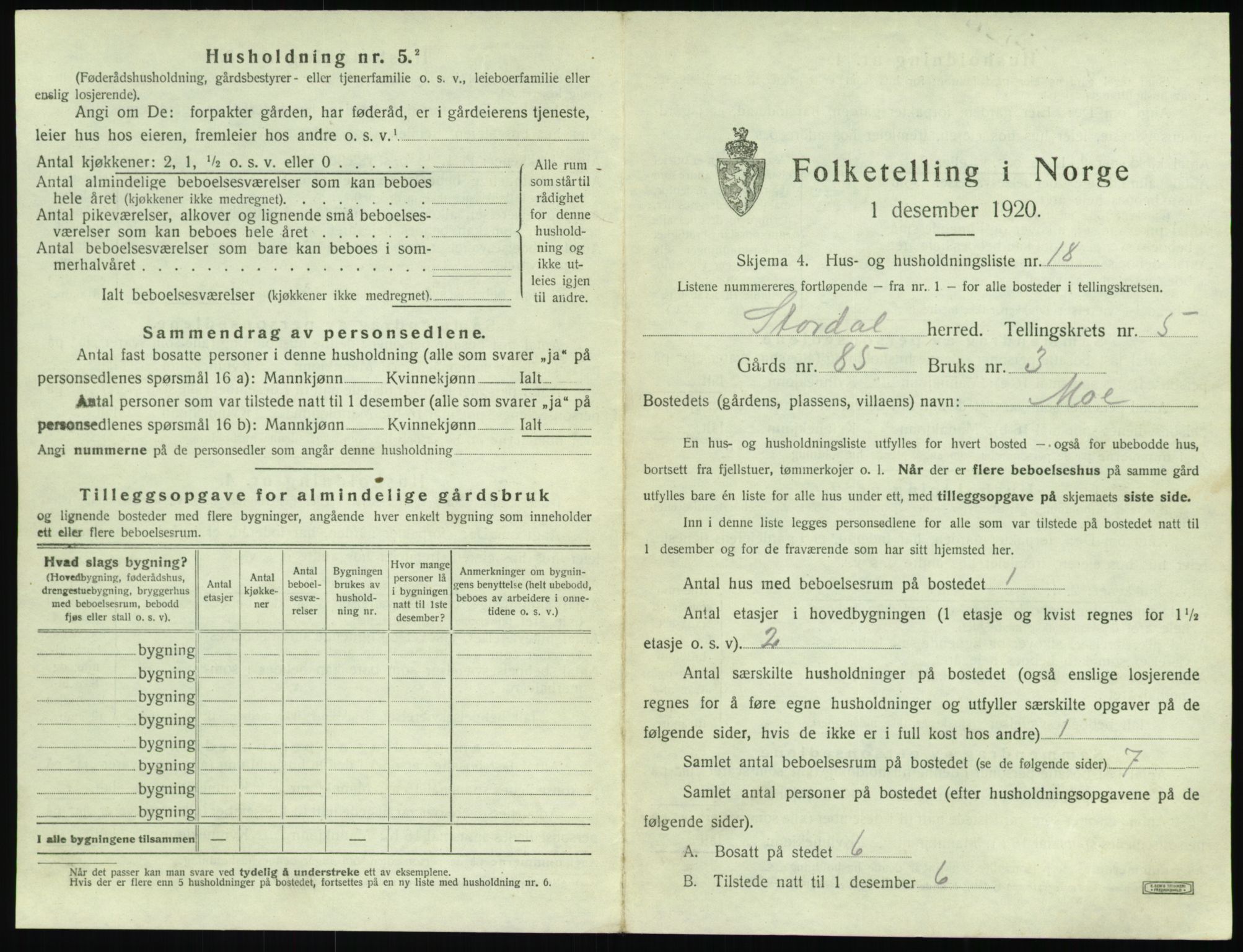 SAT, Folketelling 1920 for 1526 Stordal herred, 1920, s. 268