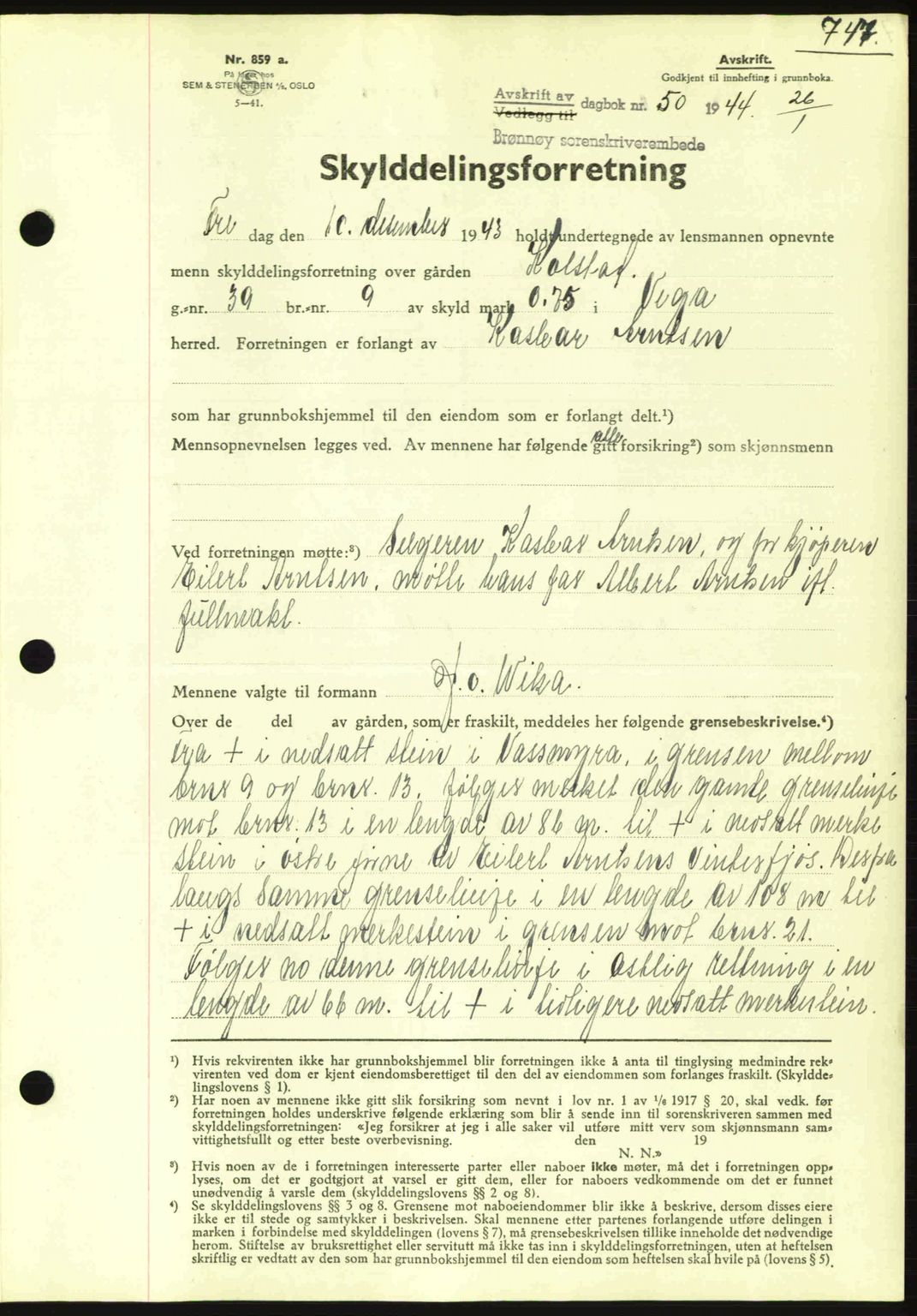 Brønnøy sorenskriveri, SAT/A-4170/1/2/2C: Pantebok nr. 23, 1943-1944, Dagboknr: 50/1944
