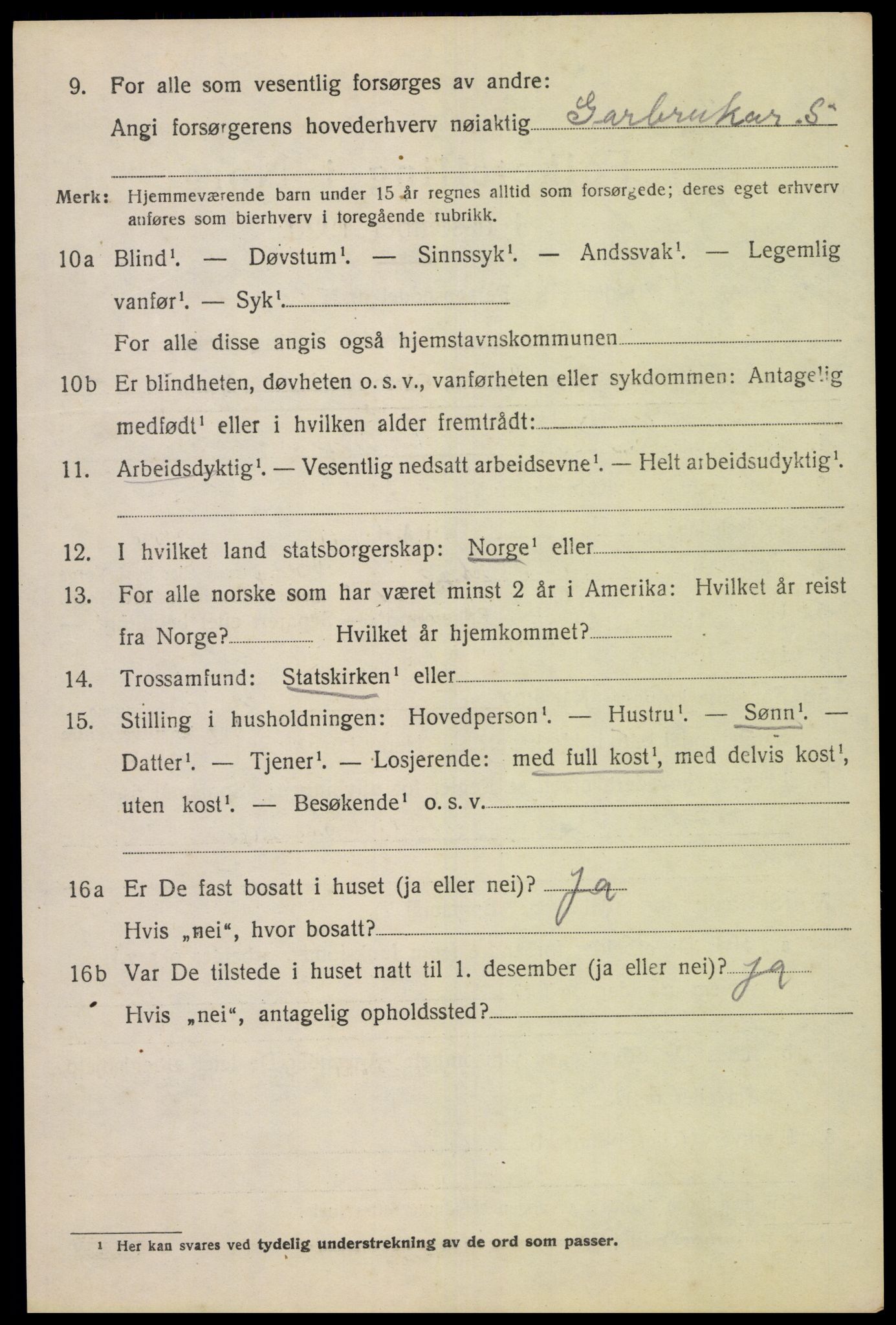 SAK, Folketelling 1920 for 1037 Kvinesdal herred, 1920, s. 2110