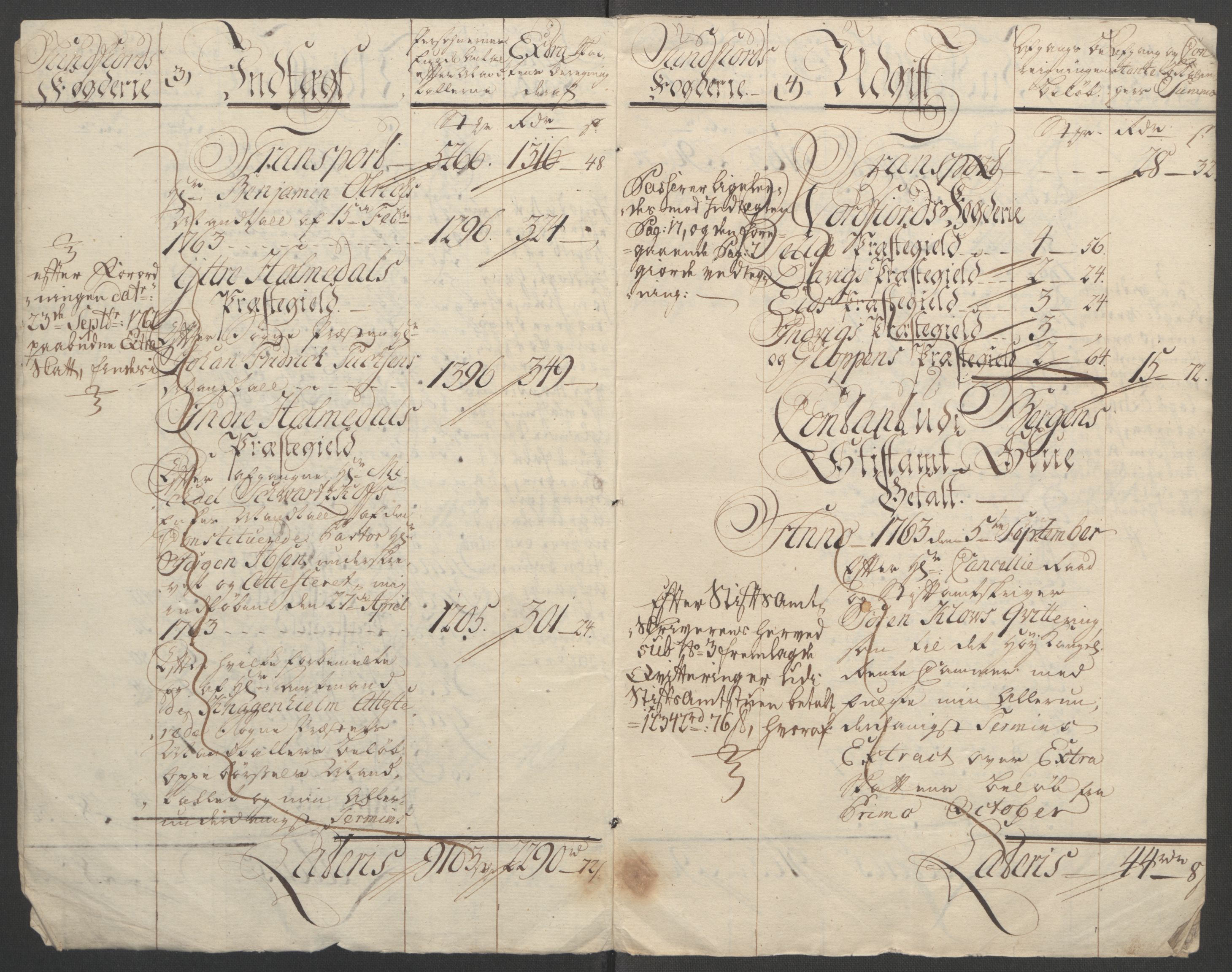 Rentekammeret inntil 1814, Reviderte regnskaper, Fogderegnskap, AV/RA-EA-4092/R53/L3550: Ekstraskatten Sunn- og Nordfjord, 1762-1771, s. 7