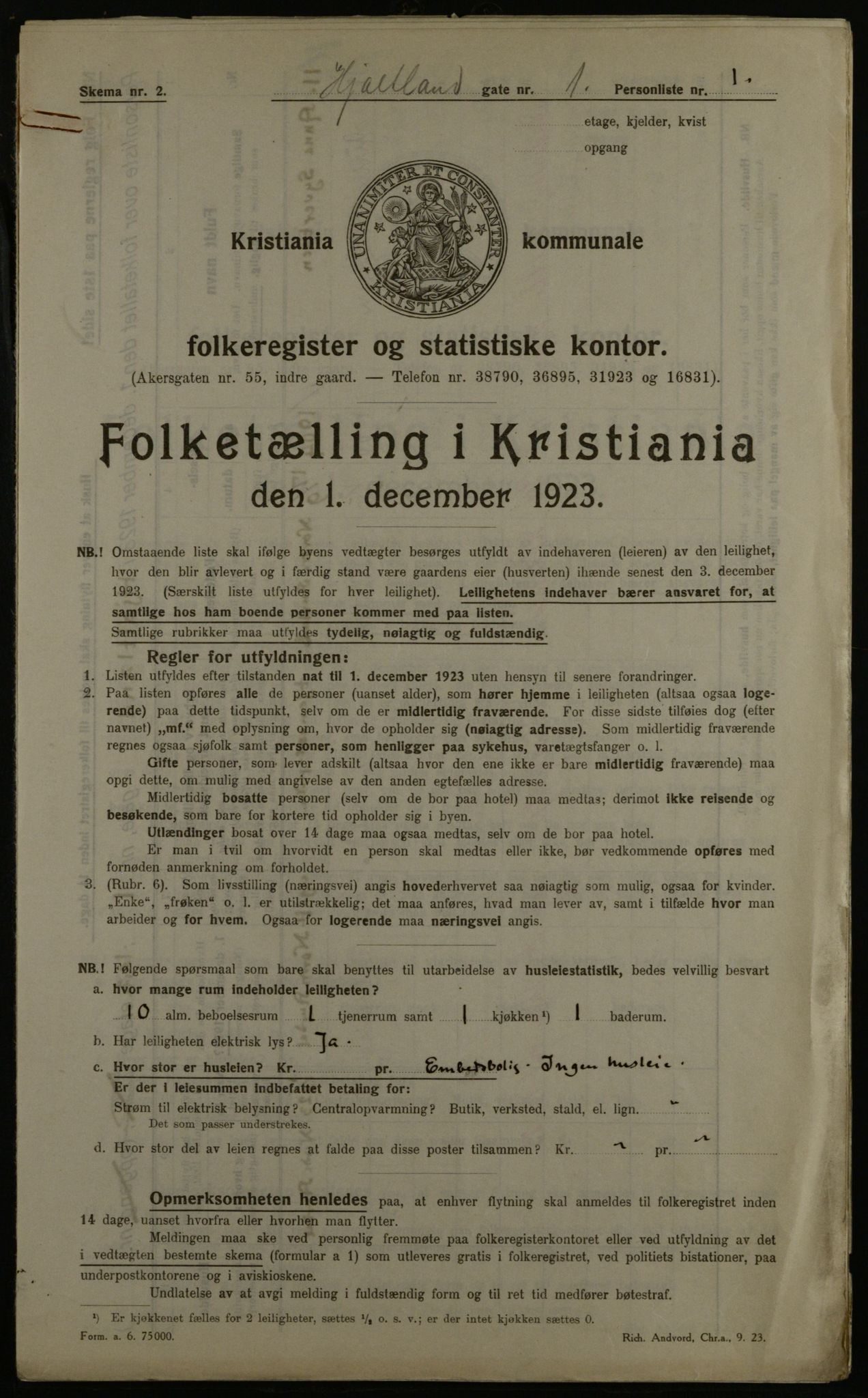 OBA, Kommunal folketelling 1.12.1923 for Kristiania, 1923, s. 44957