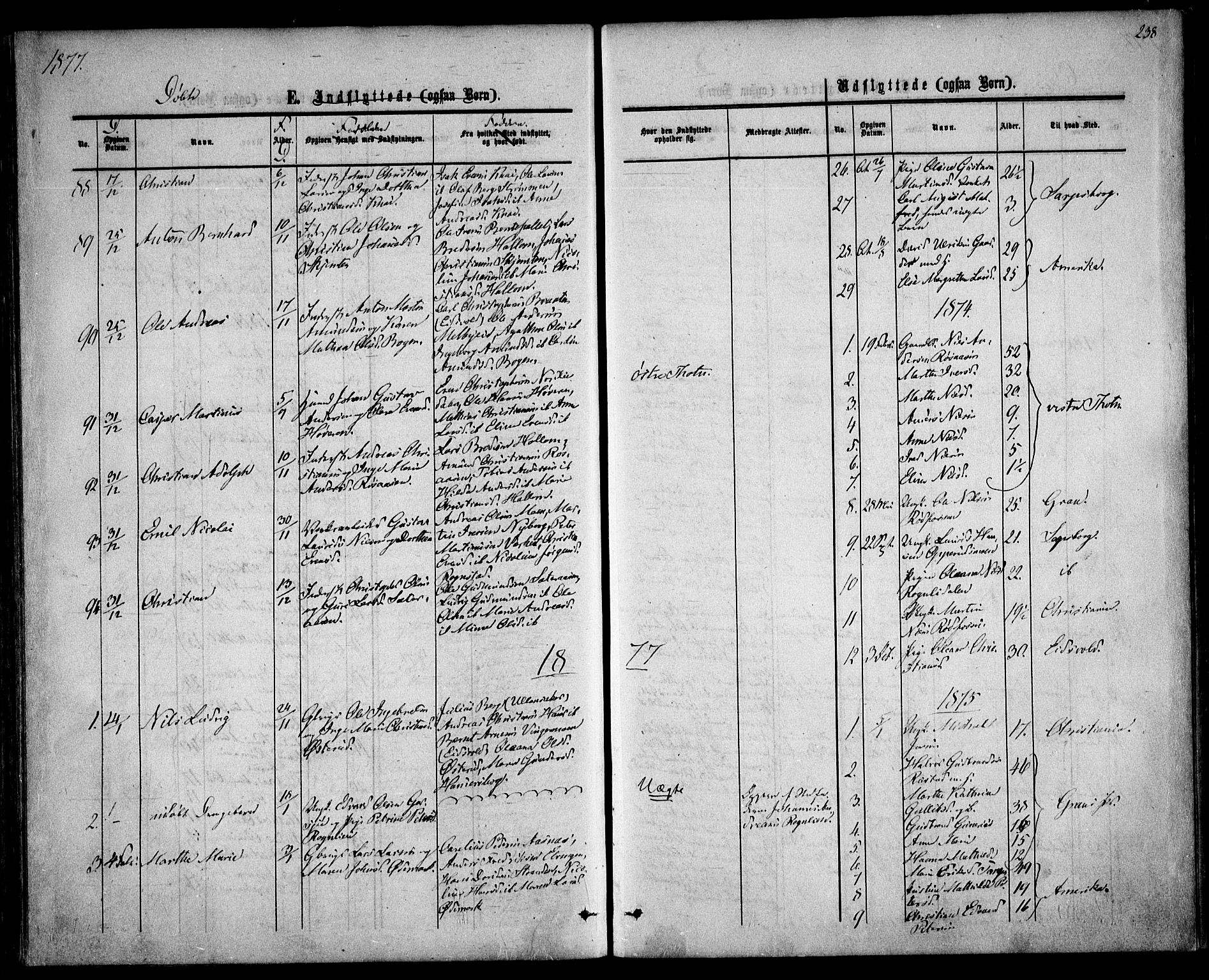 Hurdal prestekontor Kirkebøker, AV/SAO-A-10889/F/Fa/L0006: Ministerialbok nr. I 6, 1860-1877, s. 238