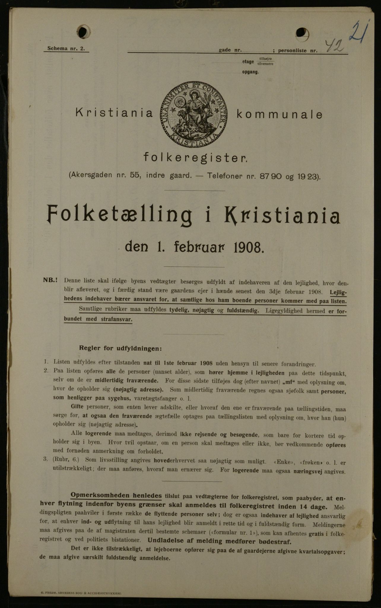 OBA, Kommunal folketelling 1.2.1908 for Kristiania kjøpstad, 1908, s. 1981