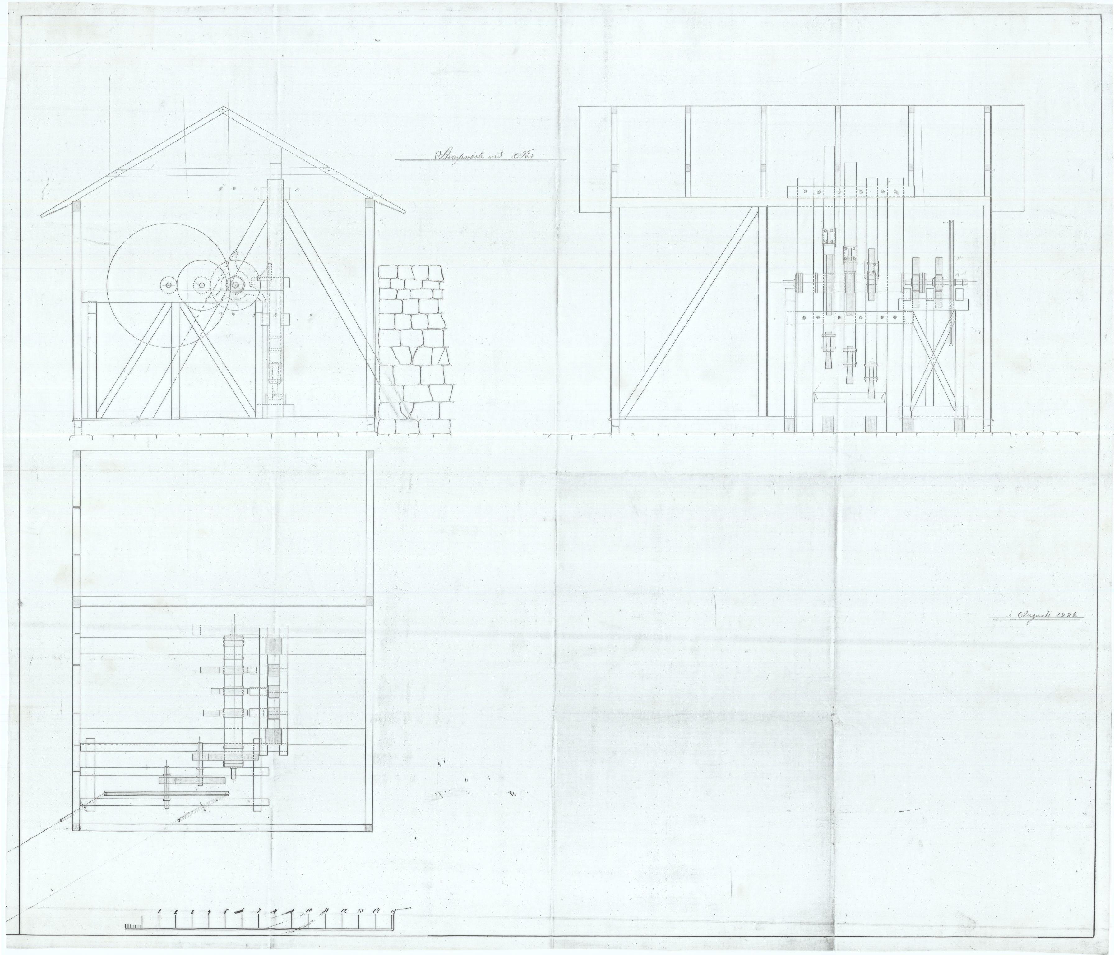 Jacob Aall & Søn AS, NESJ/NJM-007/08/L0004: Stompvärk vid Næs, August 1886, kopi, 1886