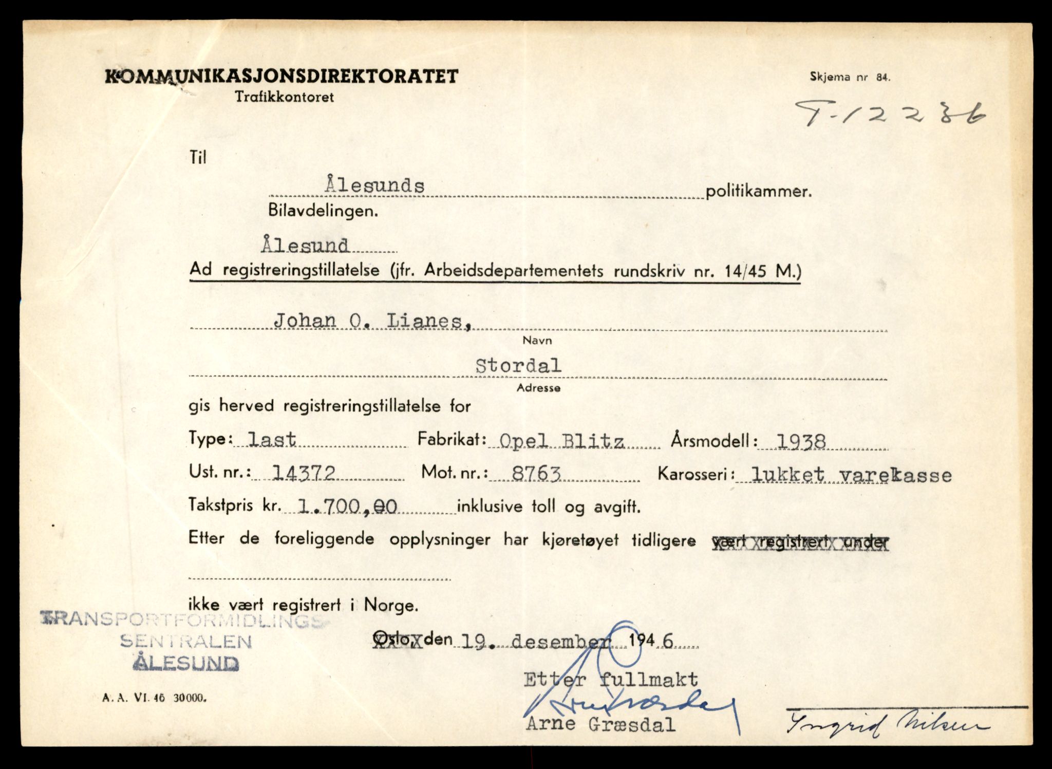 Møre og Romsdal vegkontor - Ålesund trafikkstasjon, AV/SAT-A-4099/F/Fe/L0033: Registreringskort for kjøretøy T 12151 - T 12474, 1927-1998, s. 2115