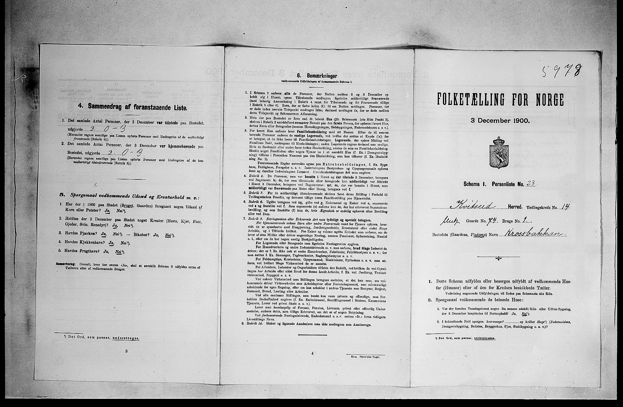 SAKO, Folketelling 1900 for 0829 Kviteseid herred, 1900, s. 956