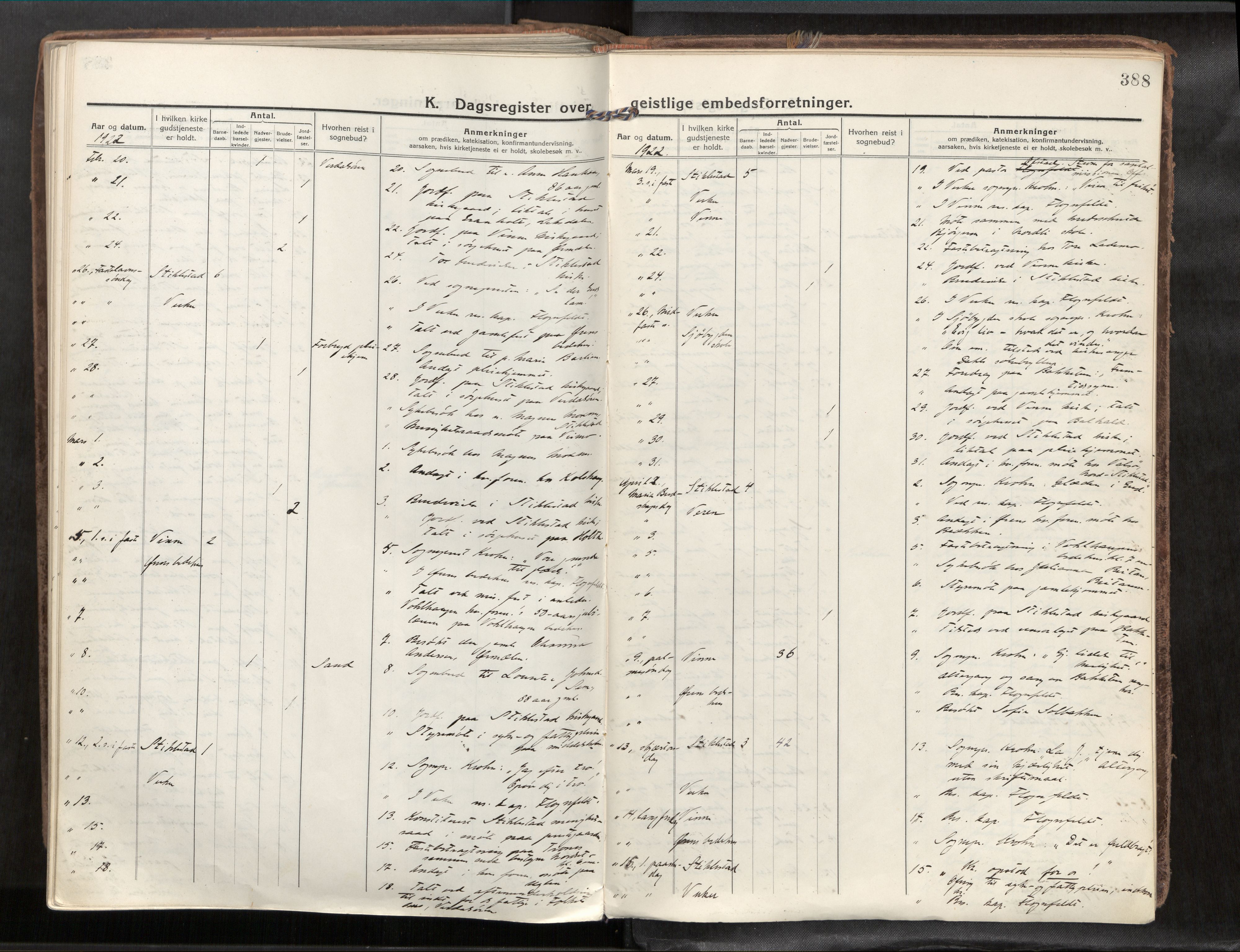 Verdal sokneprestkontor, AV/SAT-A-1156/2/H/Haa/L0001: Ministerialbok nr. 1, 1917-1932, s. 388