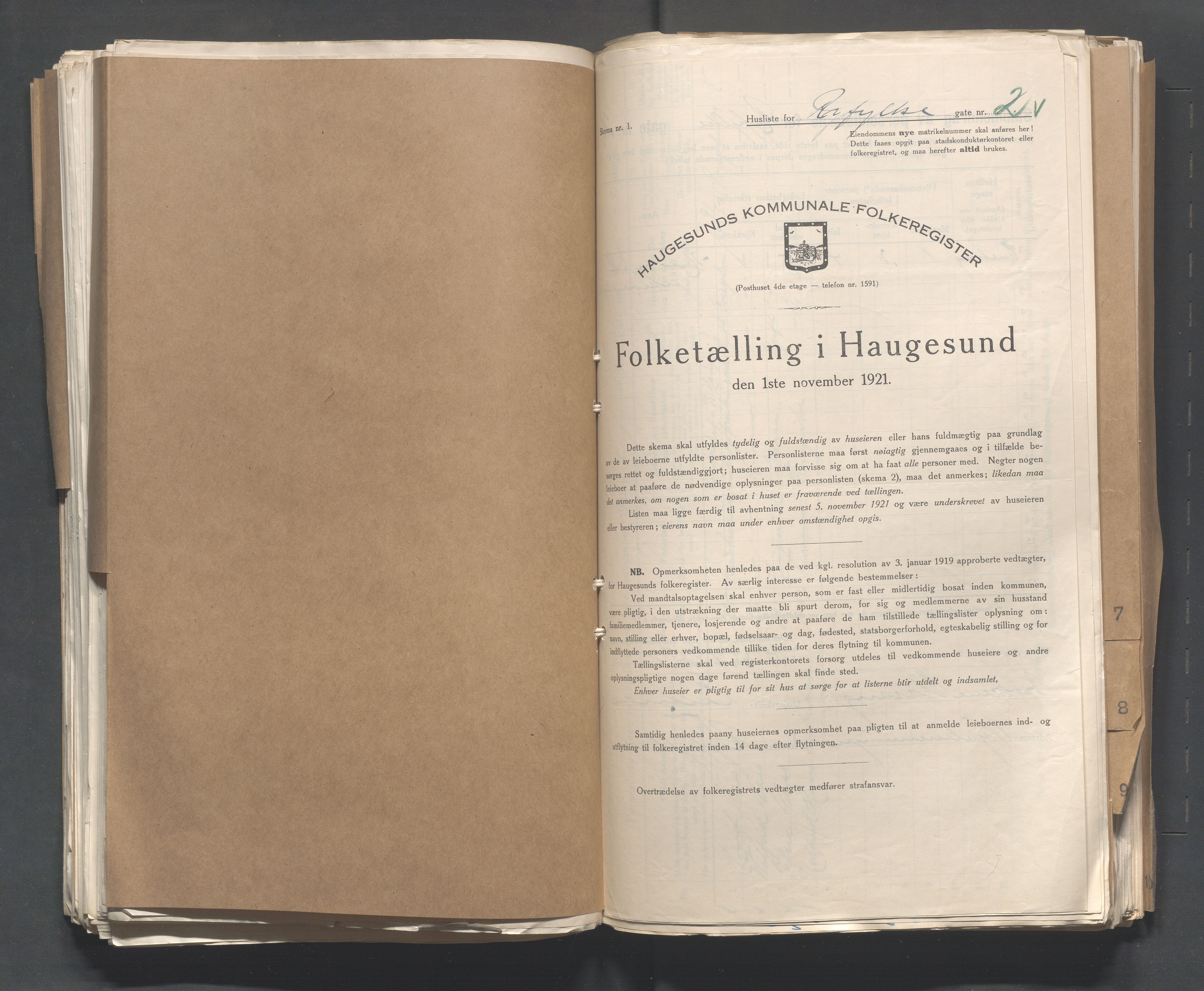 IKAR, Kommunal folketelling 1.11.1921 for Haugesund, 1921, s. 3412