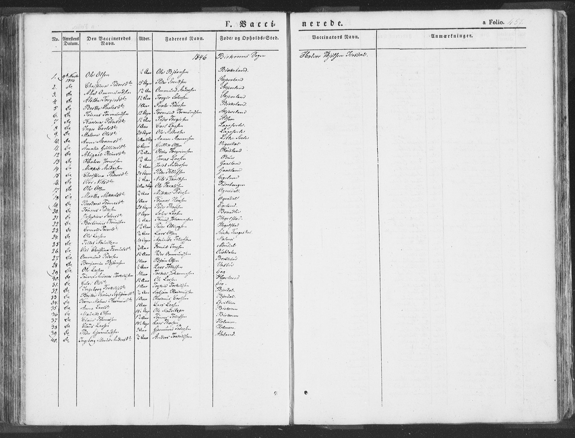 Helleland sokneprestkontor, SAST/A-101810: Ministerialbok nr. A 6.2, 1834-1863, s. 457
