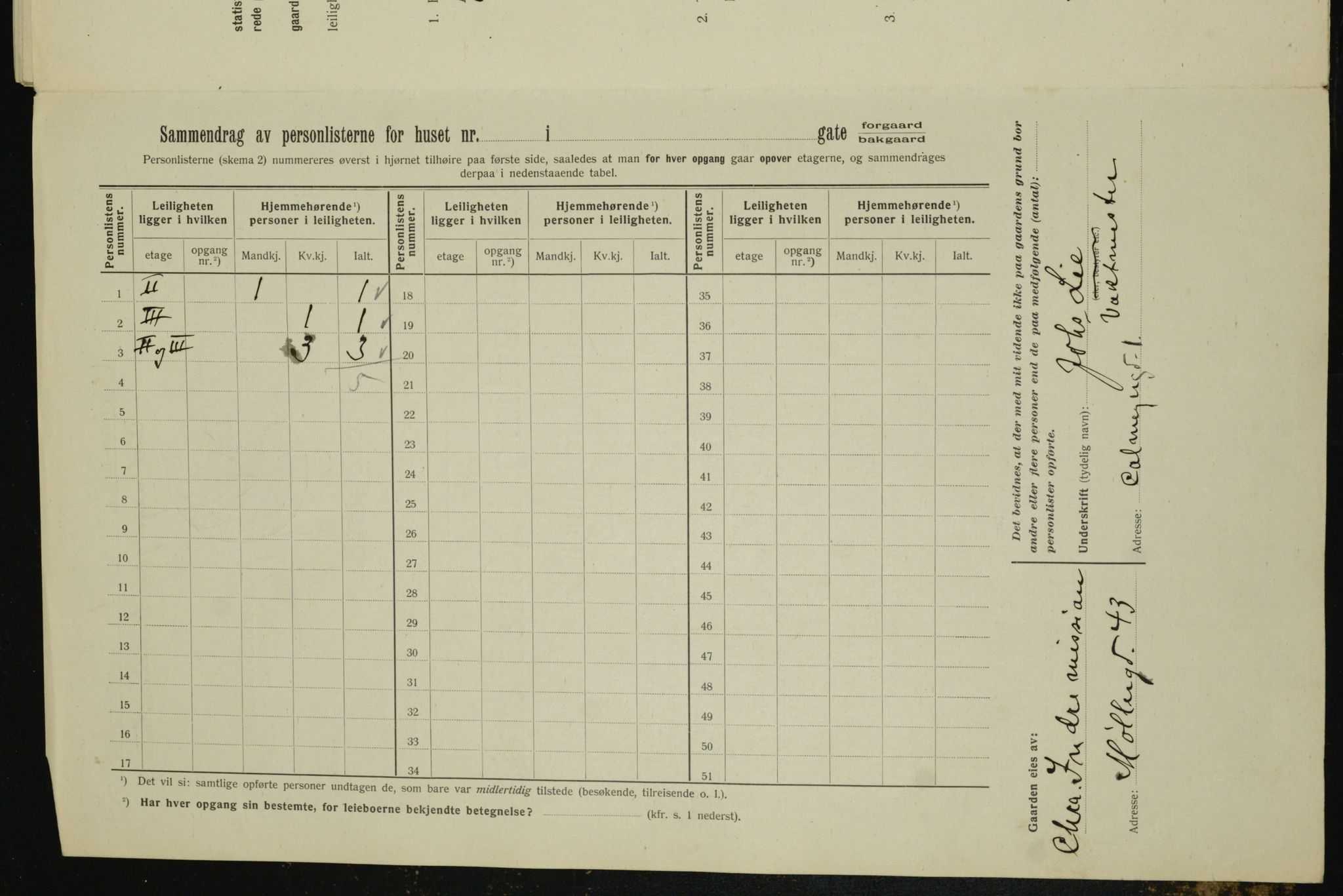 OBA, Kommunal folketelling 1.2.1912 for Kristiania, 1912, s. 11239