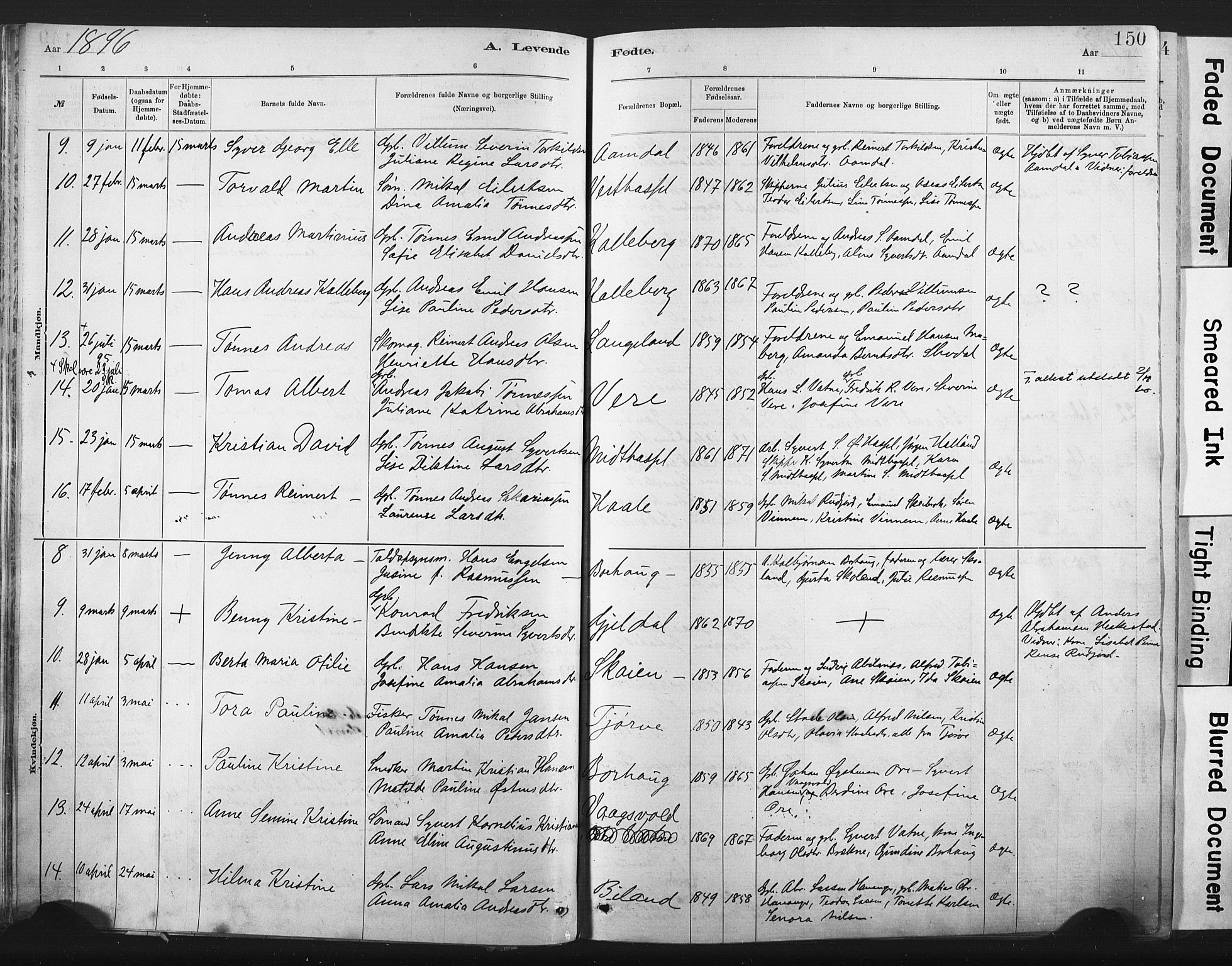 Lista sokneprestkontor, SAK/1111-0027/F/Fa/L0012: Ministerialbok nr. A 12, 1879-1903, s. 150