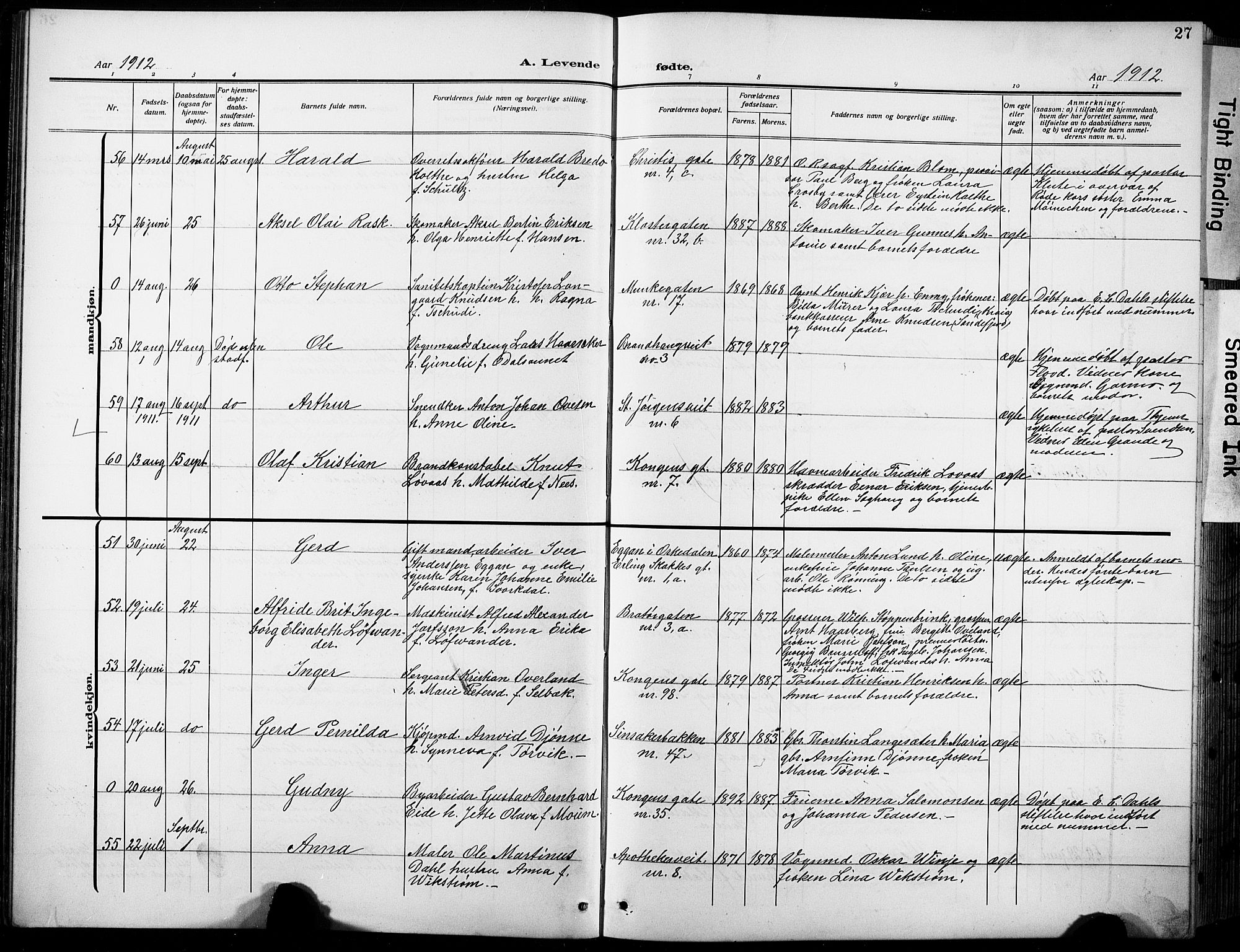 Ministerialprotokoller, klokkerbøker og fødselsregistre - Sør-Trøndelag, AV/SAT-A-1456/601/L0096: Klokkerbok nr. 601C14, 1911-1931, s. 27