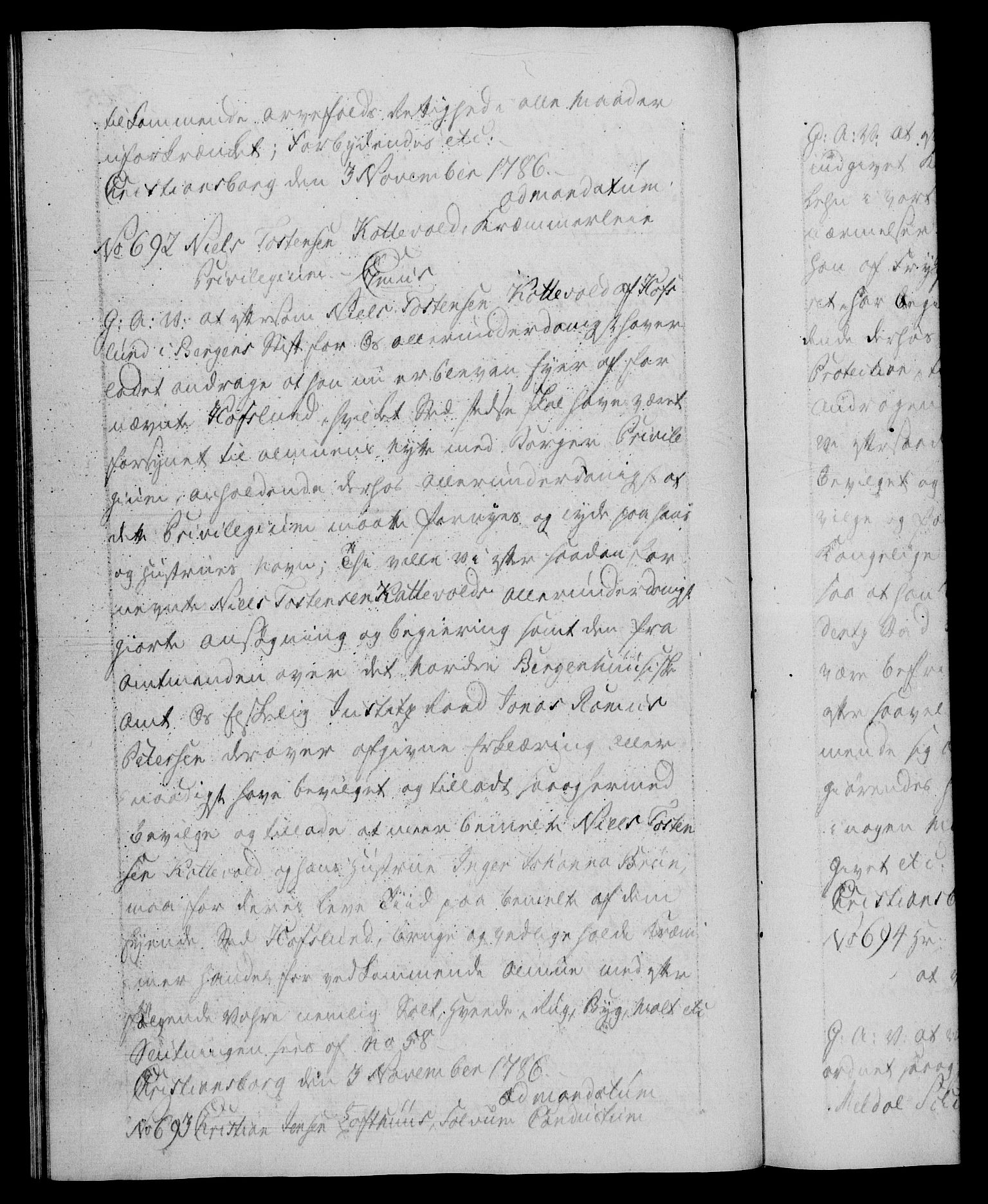 Danske Kanselli 1572-1799, AV/RA-EA-3023/F/Fc/Fca/Fcaa/L0051: Norske registre, 1786-1787, s. 345b