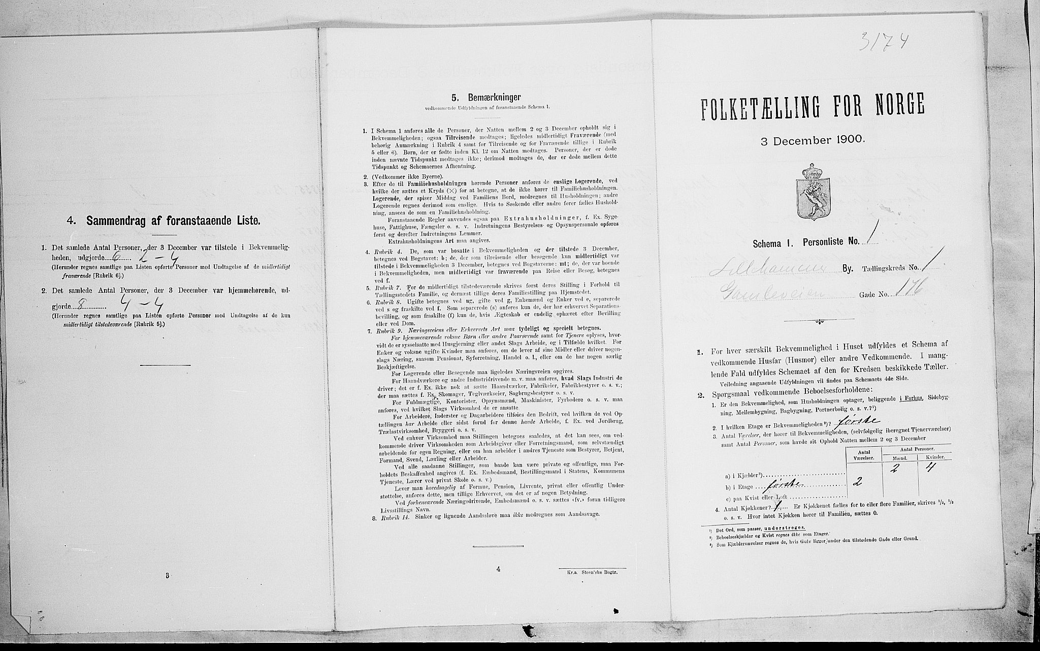 SAH, Folketelling 1900 for 0501 Lillehammer kjøpstad, 1900, s. 732