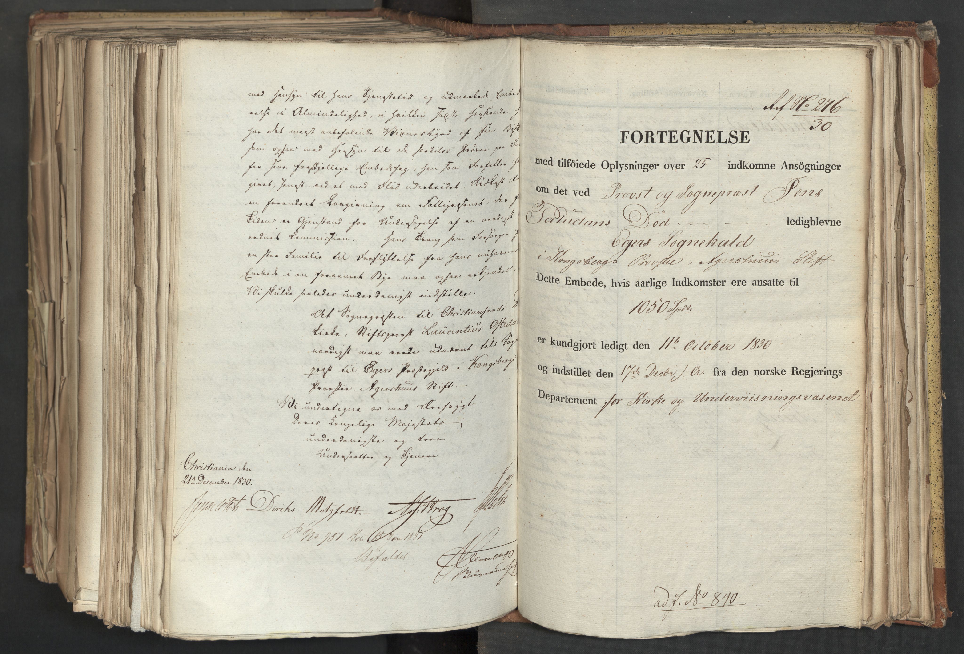 Statsrådsavdelingen i Stockholm, AV/RA-S-1003/D/Da/L0068: Regjeringsinnstillinger nr. 660-876, 1830, s. 637
