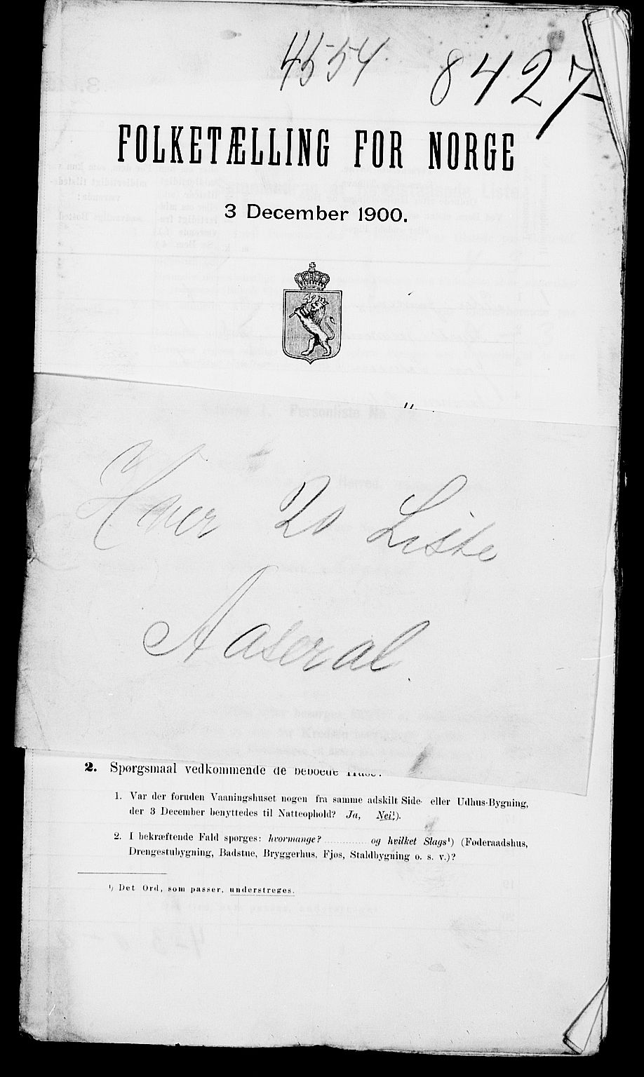 SAK, Folketelling 1900 for 1026 Åseral herred, 1900, s. 39