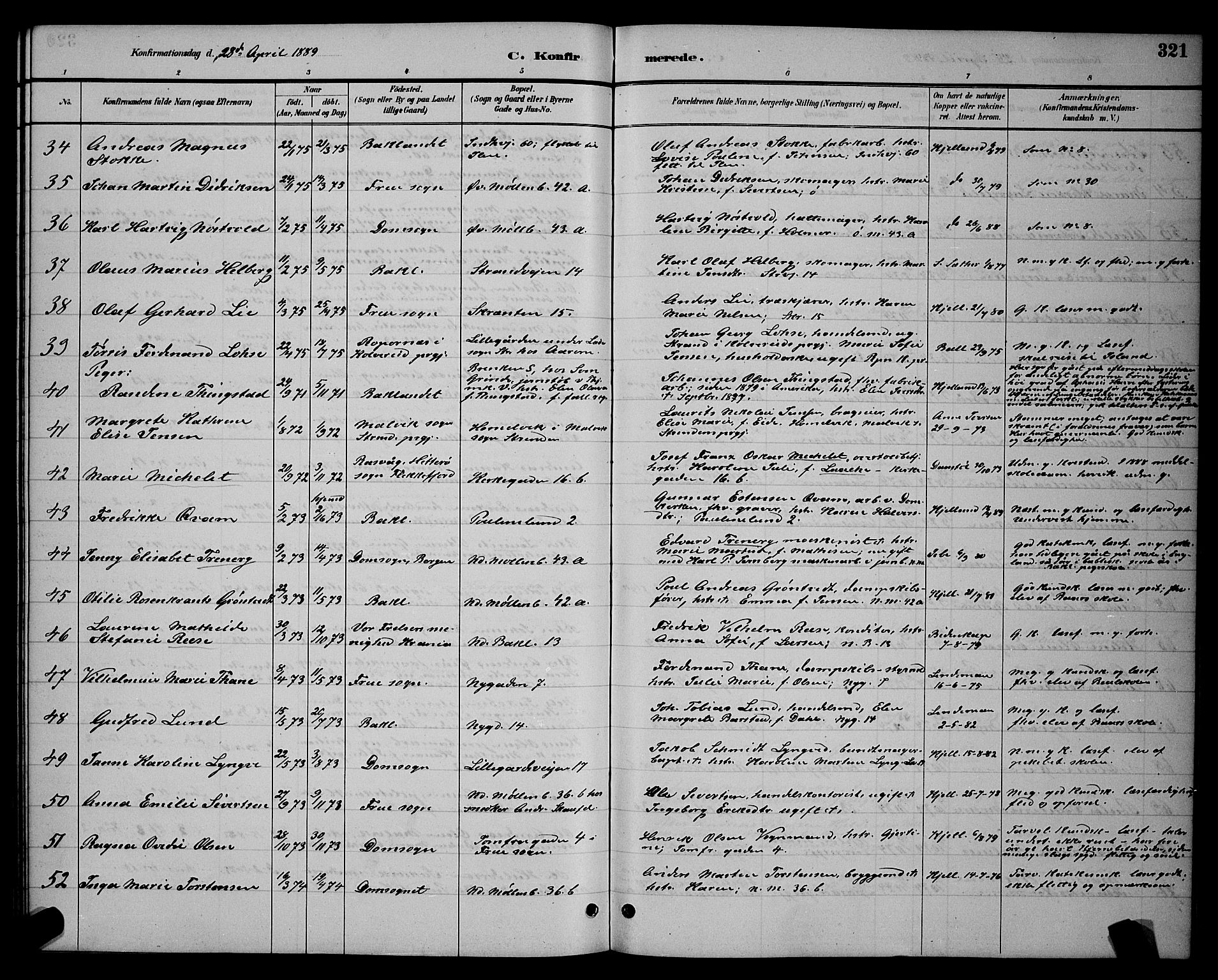 Ministerialprotokoller, klokkerbøker og fødselsregistre - Sør-Trøndelag, SAT/A-1456/604/L0222: Klokkerbok nr. 604C05, 1886-1895, s. 321