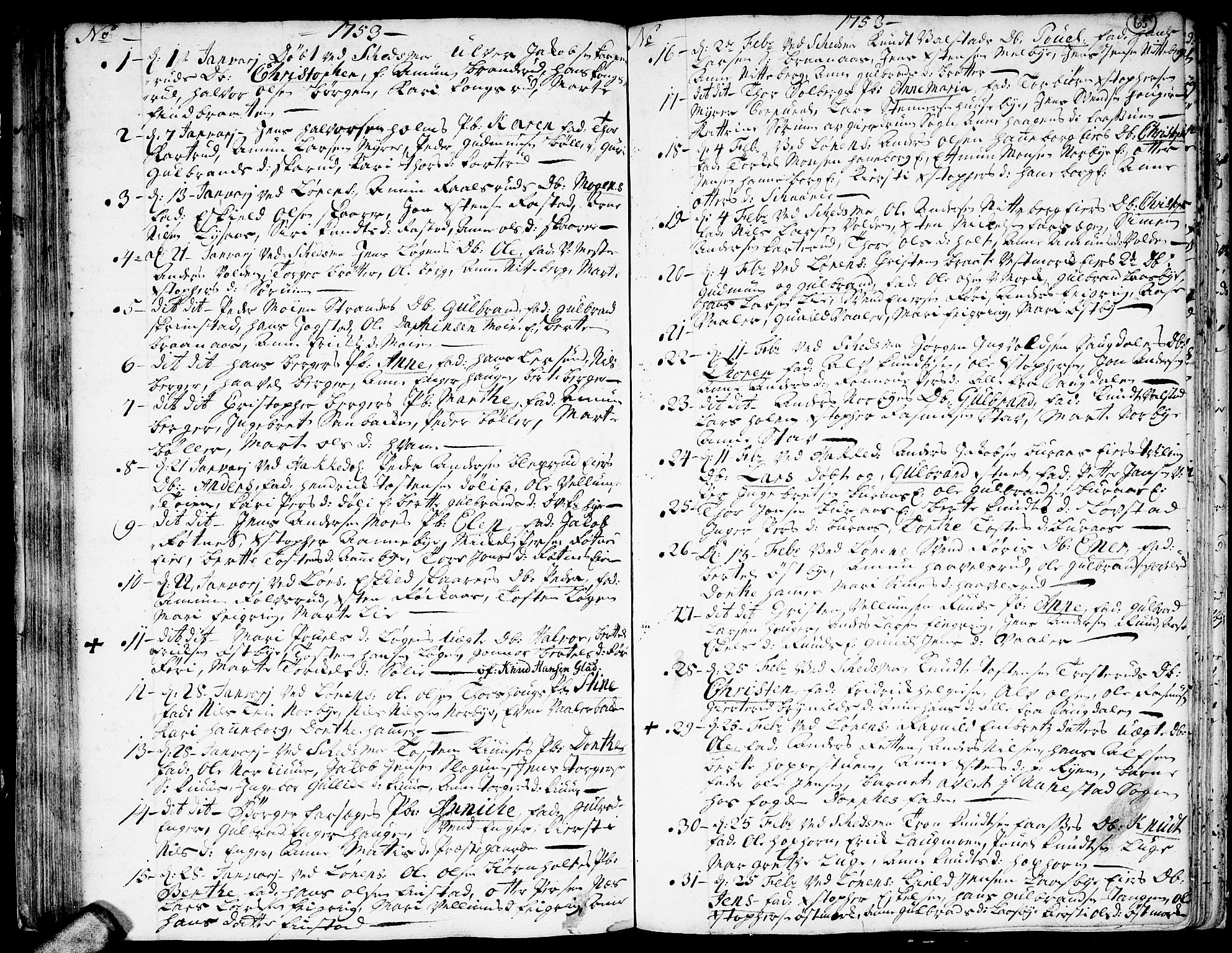 Skedsmo prestekontor Kirkebøker, AV/SAO-A-10033a/F/Fa/L0003: Ministerialbok nr. I 3, 1737-1759, s. 65