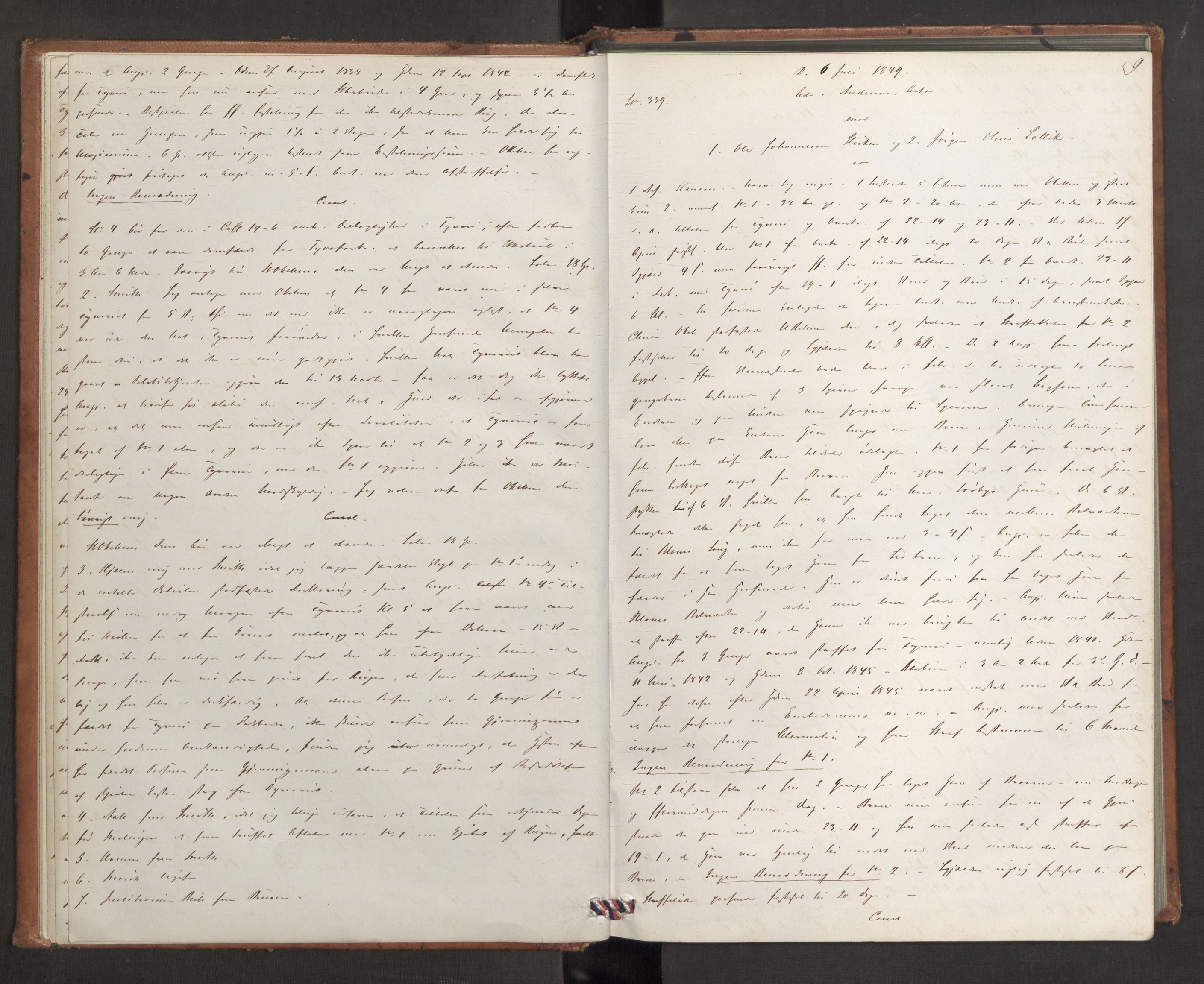 Høyesterett, AV/RA-S-1002/E/Eb/Ebb/L0043/0001: Voteringsprotokoller / Voteringsprotokoll, 1849-1850, s. 8b-9a