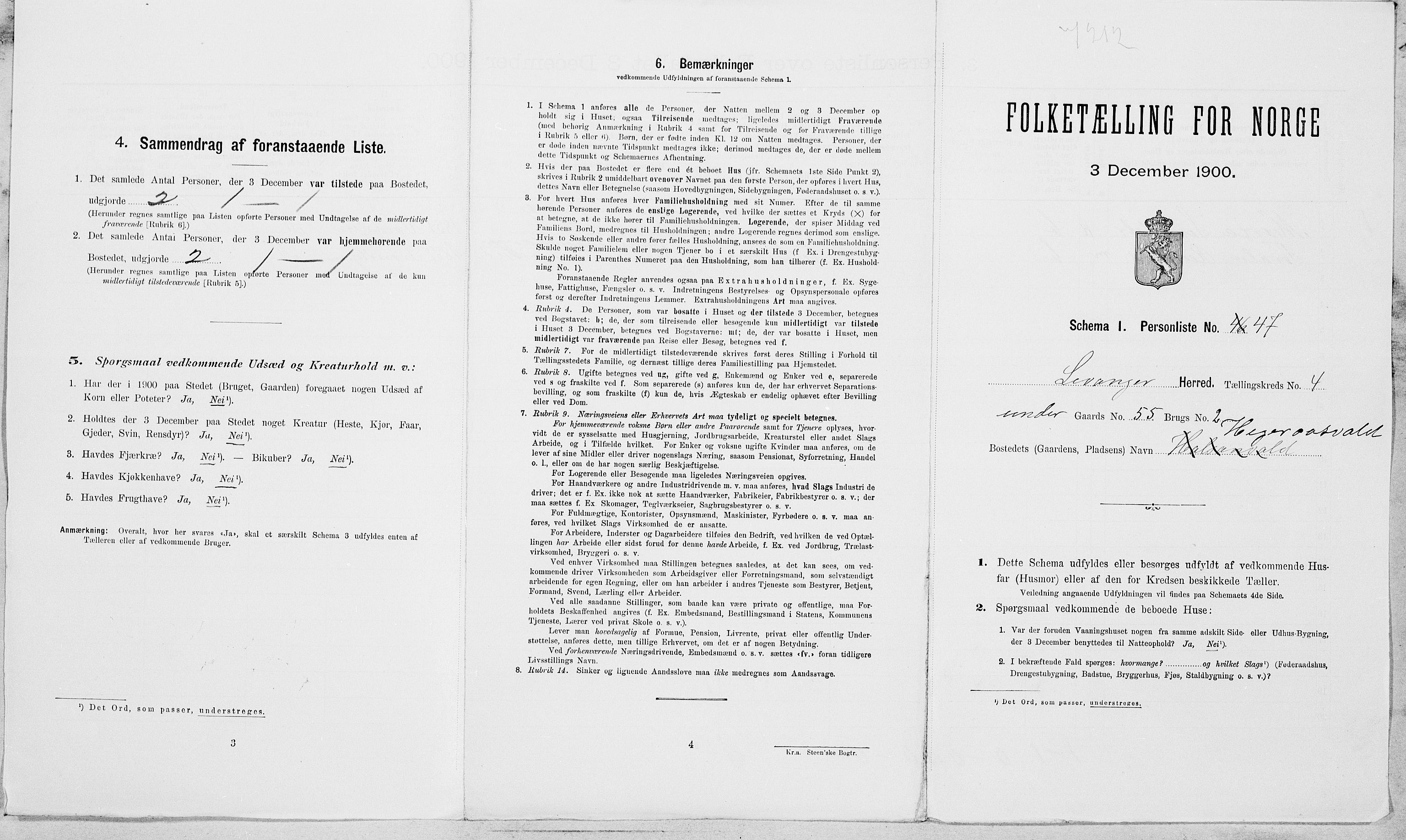 SAT, Folketelling 1900 for 1720 Levanger herred, 1900, s. 699