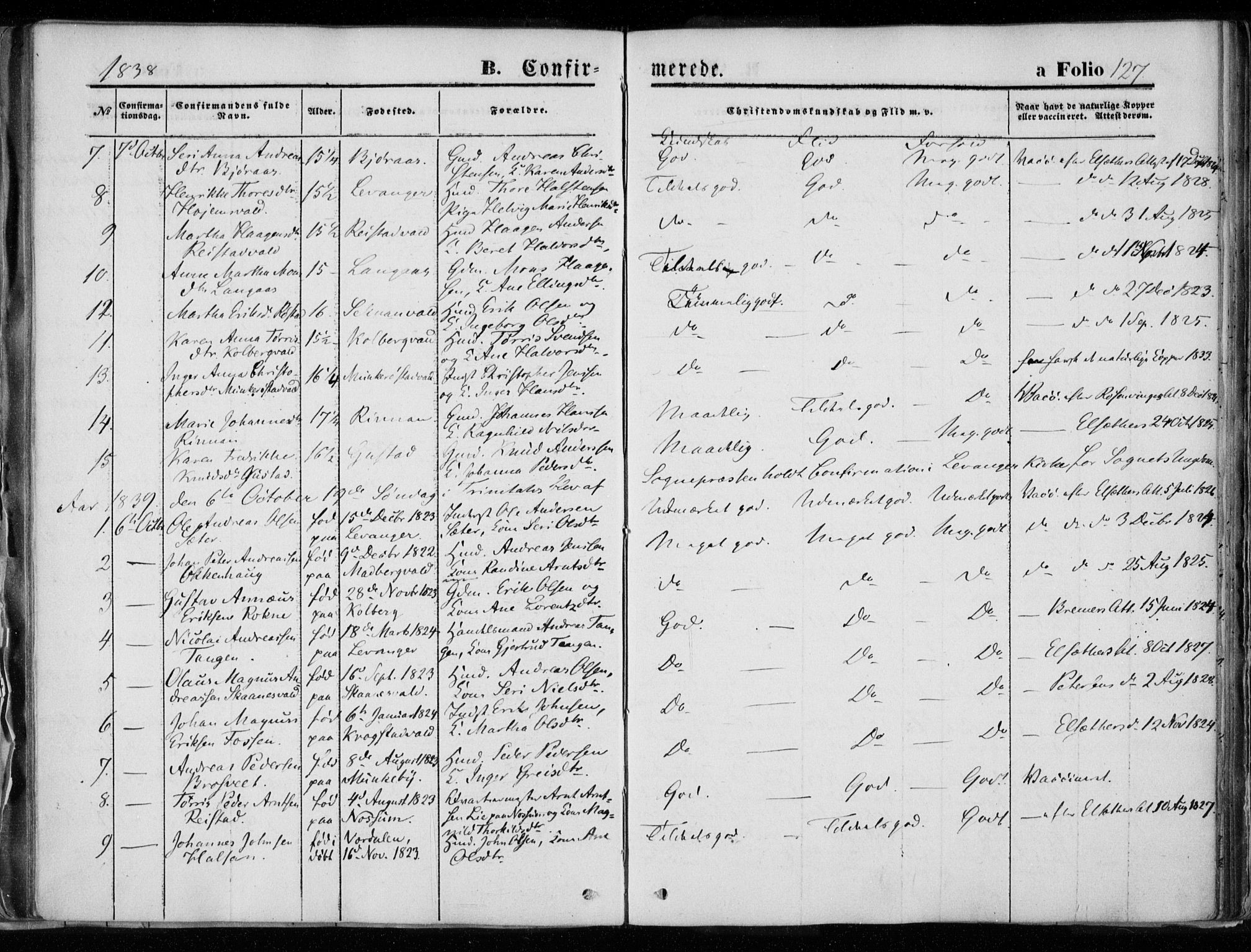 Ministerialprotokoller, klokkerbøker og fødselsregistre - Nord-Trøndelag, SAT/A-1458/720/L0183: Ministerialbok nr. 720A01, 1836-1855, s. 127