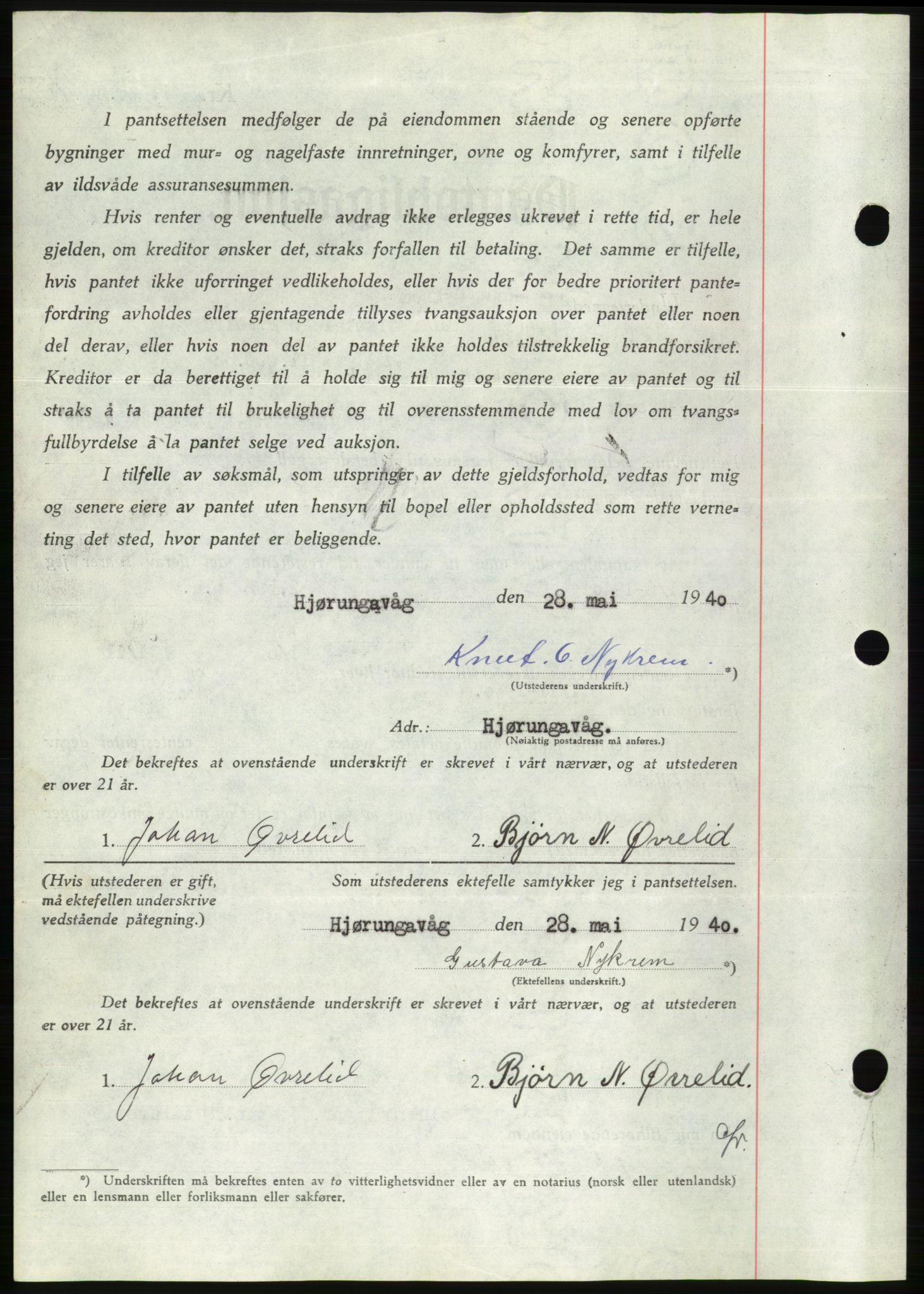 Søre Sunnmøre sorenskriveri, AV/SAT-A-4122/1/2/2C/L0070: Pantebok nr. 64, 1940-1941, Dagboknr: 384/1940