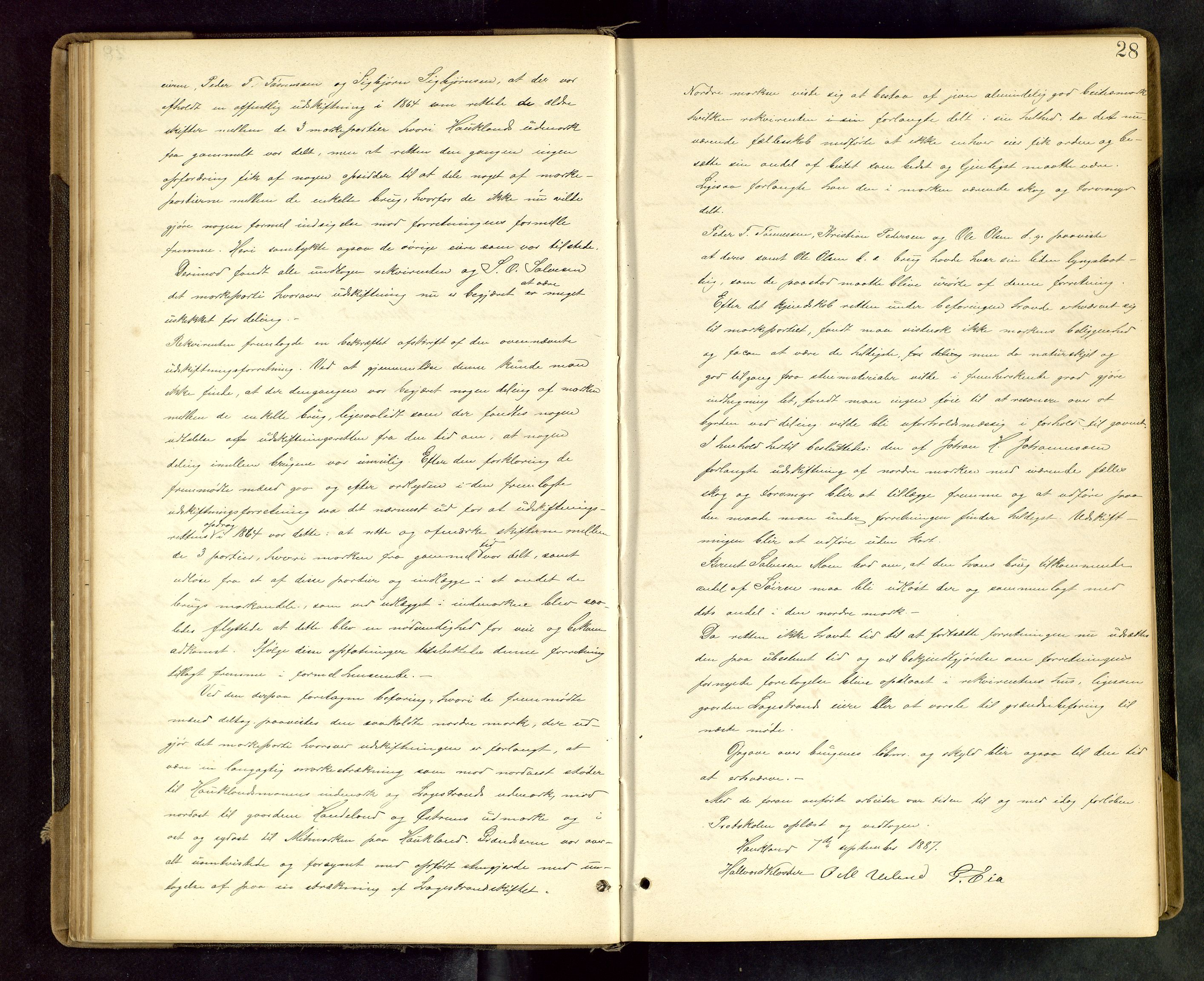 Rogaland jordskifterett, AV/SAST-A-102426/Oa/L0049: Forhandlingsprotokoll, 1887-1892, s. 28