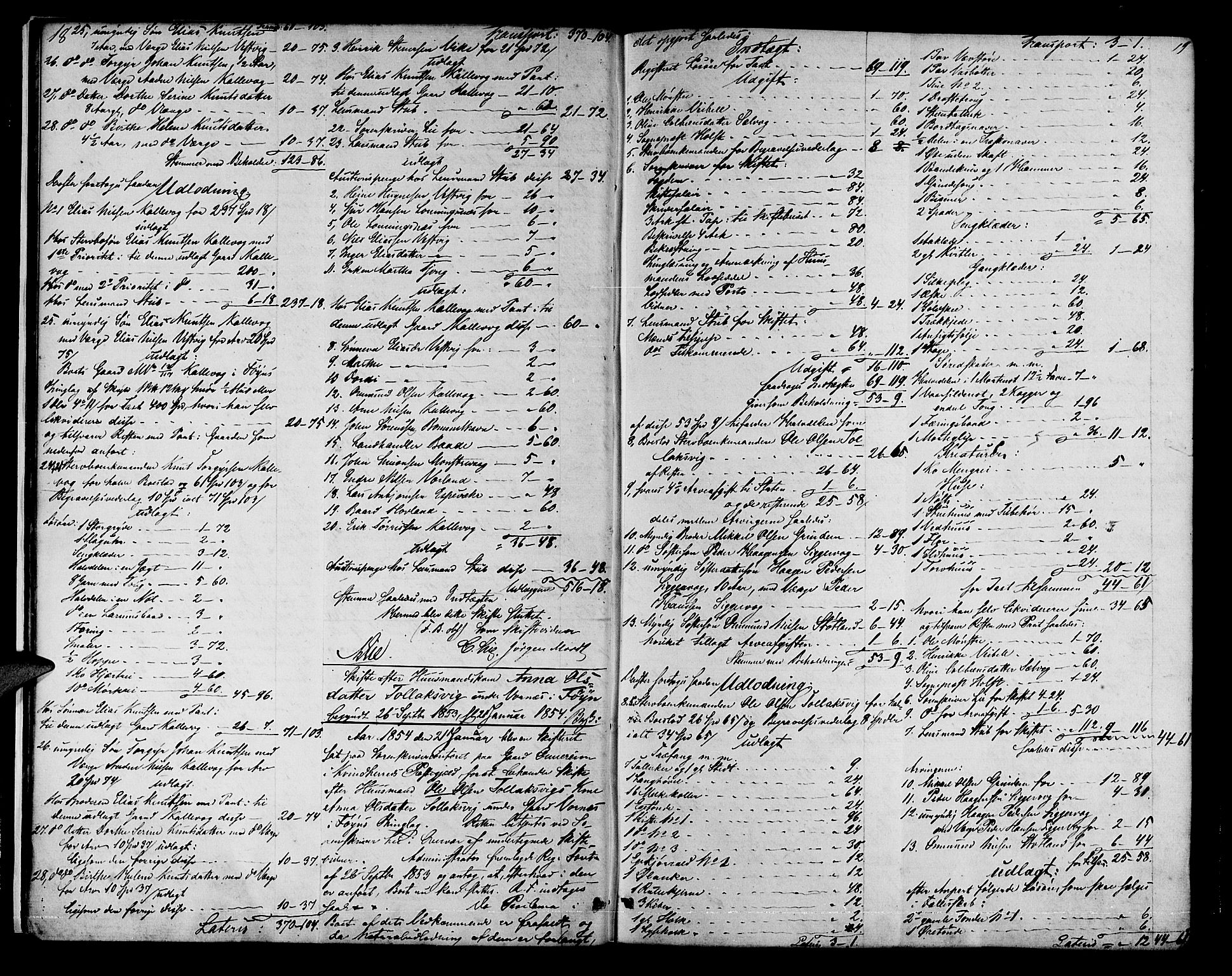 Sunnhordland sorenskrivar, AV/SAB-A-2401/1/H/Ha/Had/L0007: Skifteprotokollar. Føyen, Fjære og Våg. Register i protokoll., 1853-1864, s. 18-19